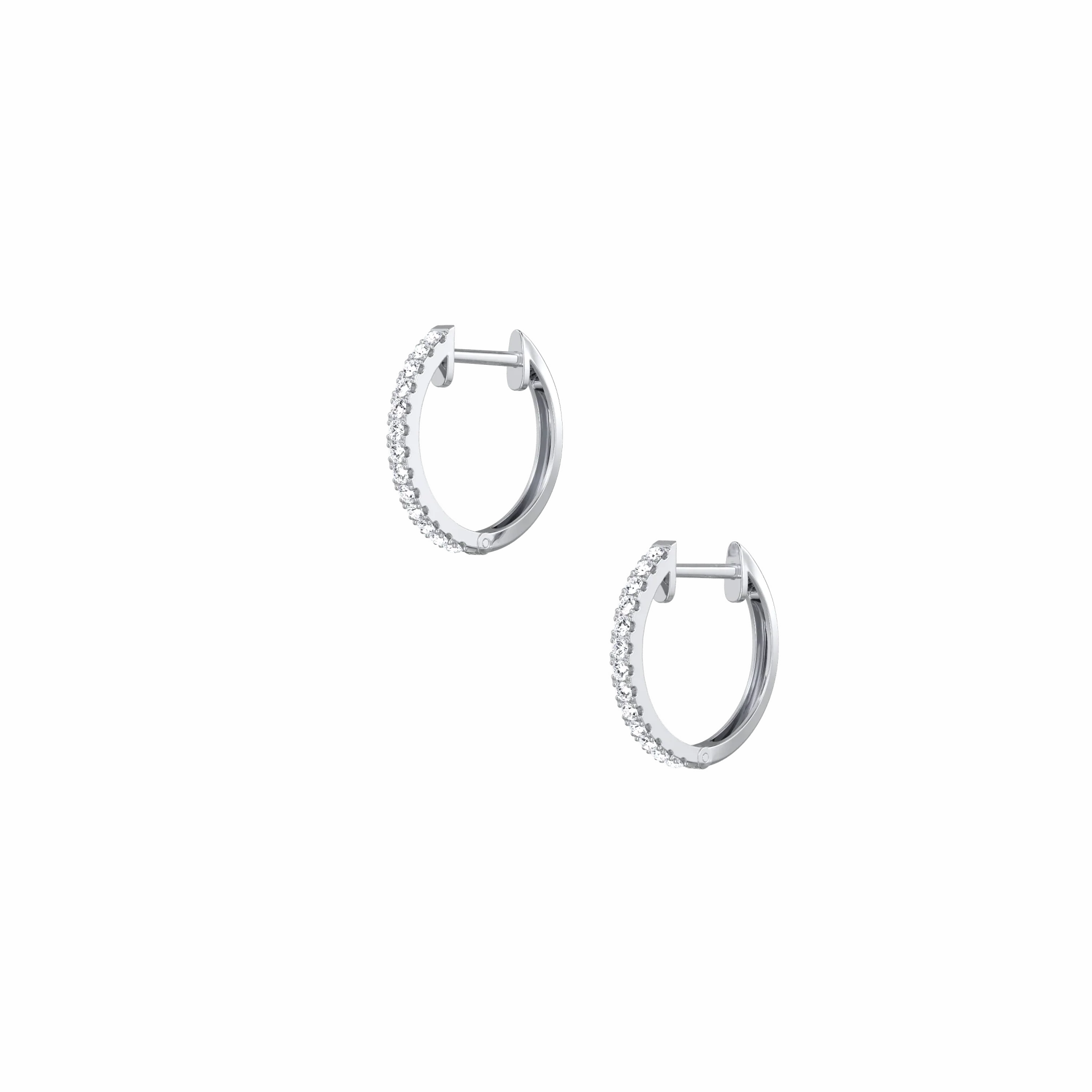 0.22 CTW Diamond Hoop Earrings in 14K Solid Gold and Platinum - Image 23
