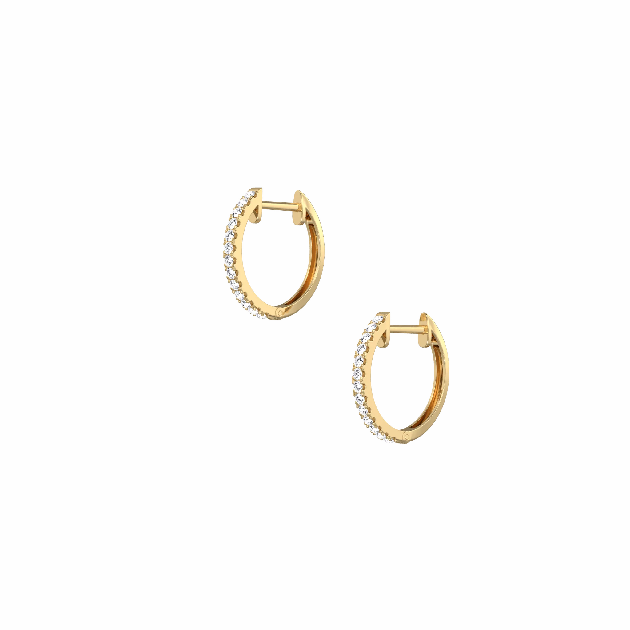 0.22 CTW Diamond Hoop Earrings in 14K Solid Gold and Platinum - Image 4