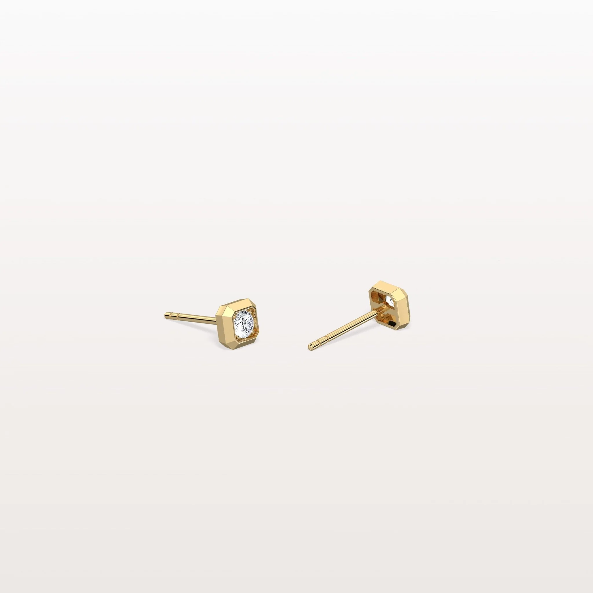 0.22CTW Lab Grown Diamond Octagon Shape Stud Earring - Image 5