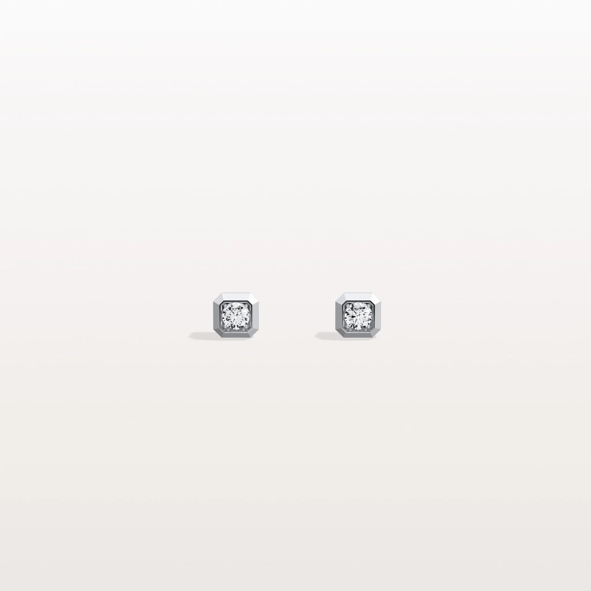 0.22CTW Lab Grown Diamond Octagon Shape Stud Earring - Image 8
