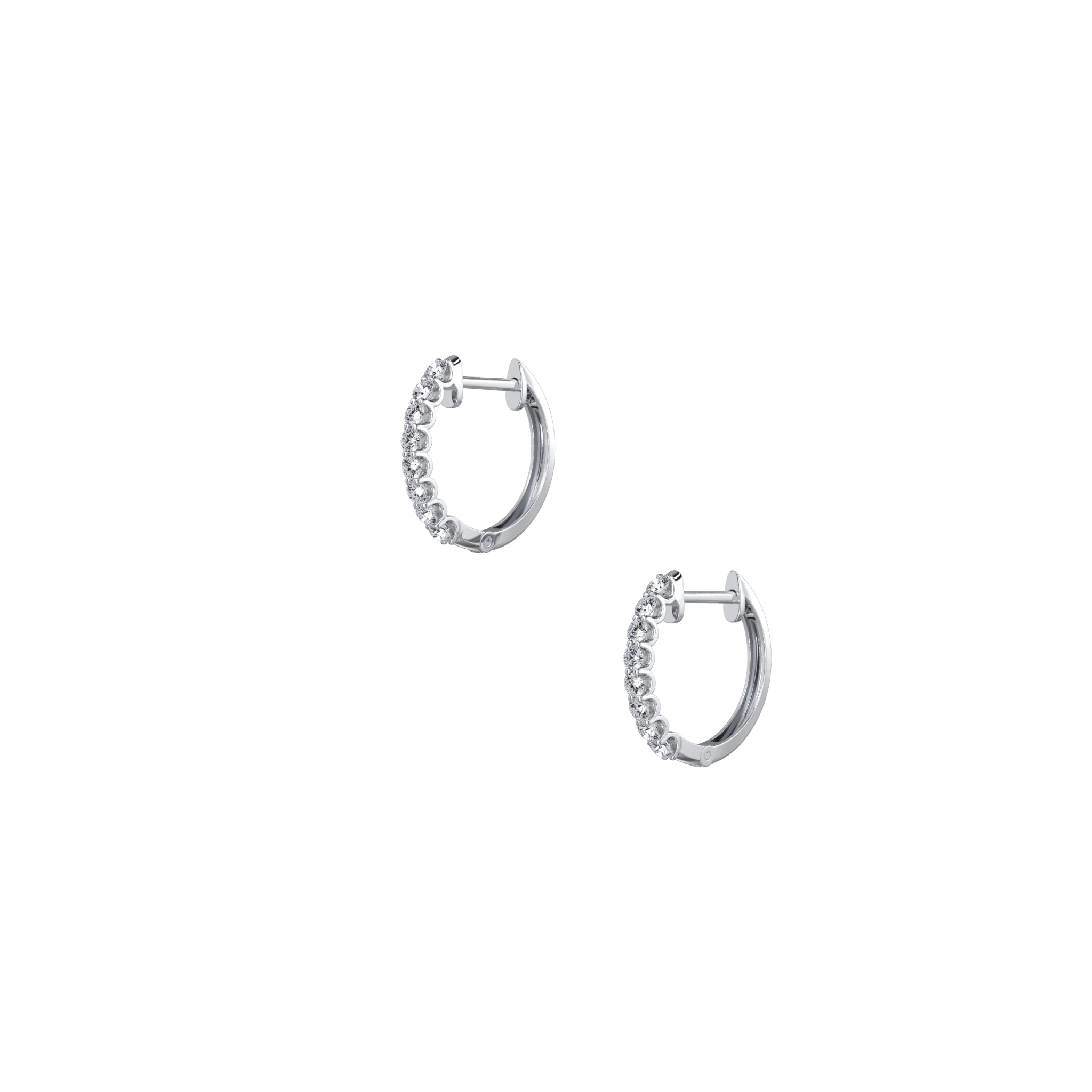 0.25 CTW U Prong Diamond Hoop Earrings in 14K Solid Gold & Platinum - Image 20