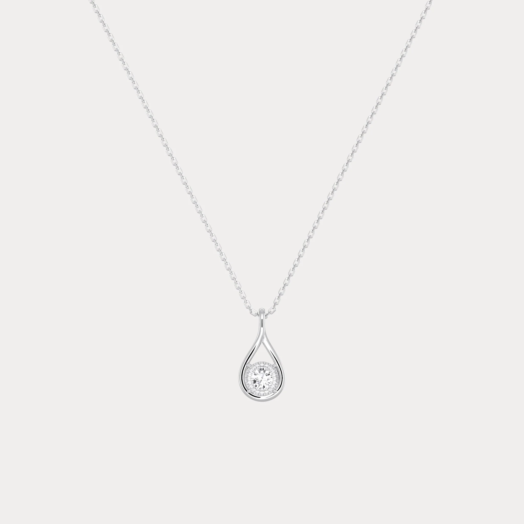 0.13 CTW Lab-Diamond Teardrop Pendant Necklace in 925 Sterling Silver - Image 7