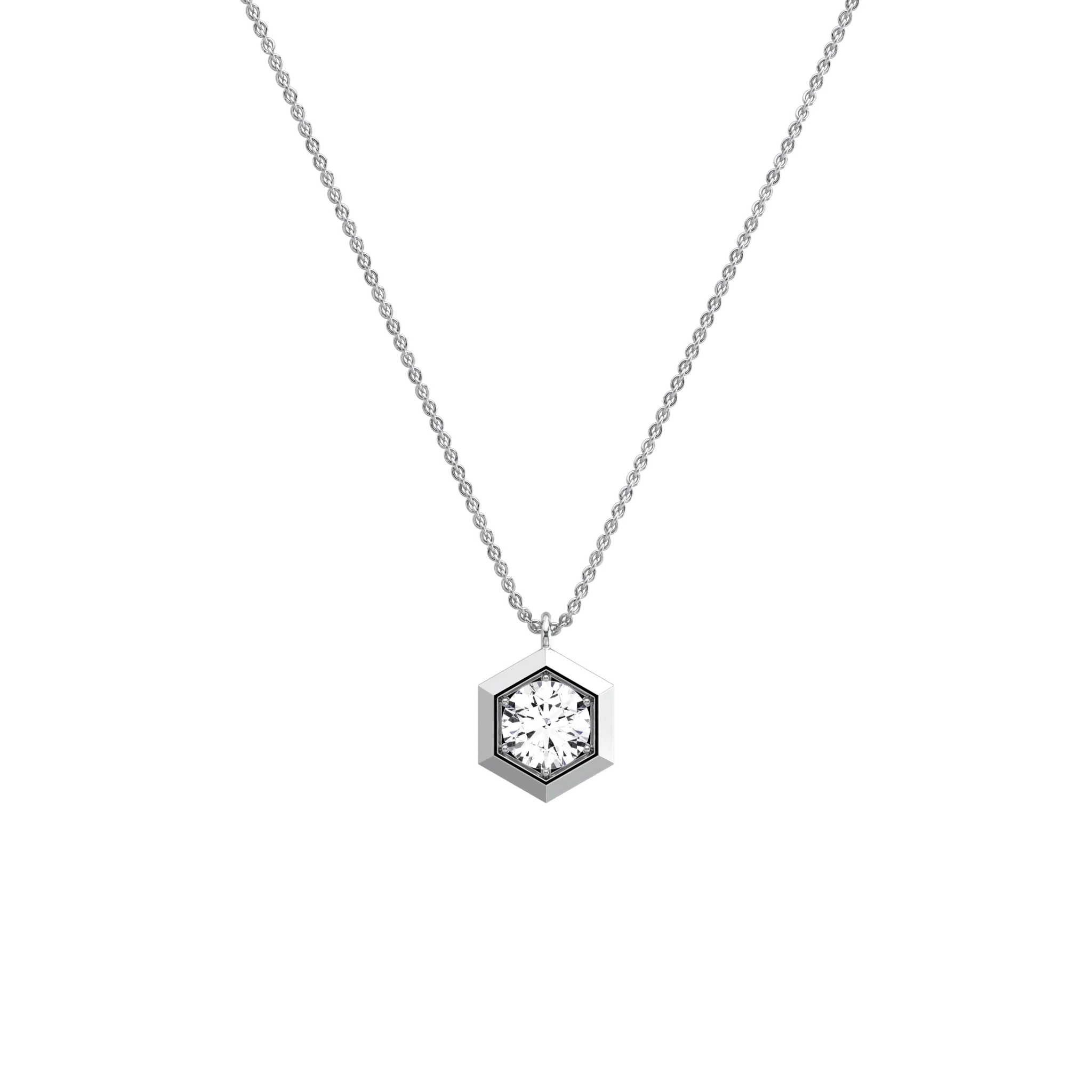0.3CT Lab Grown Diamond Necklace In 14K Solid Gold/Platinum - Image 20