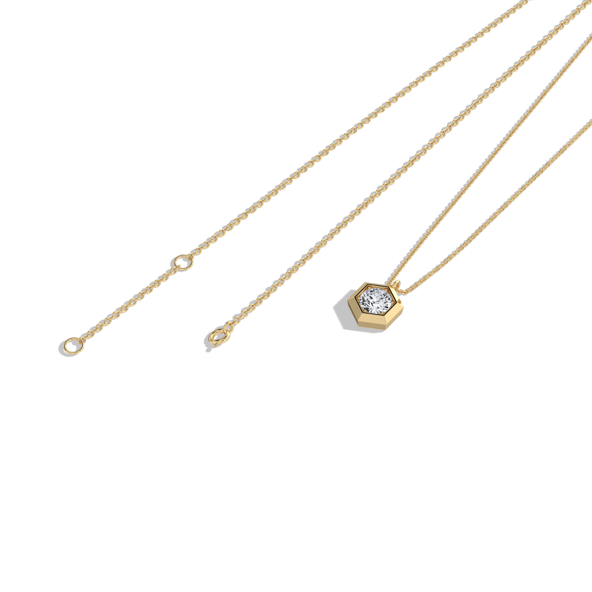 0.3CT Lab Grown Diamond Necklace In 14K Solid Gold/Platinum - Image 4