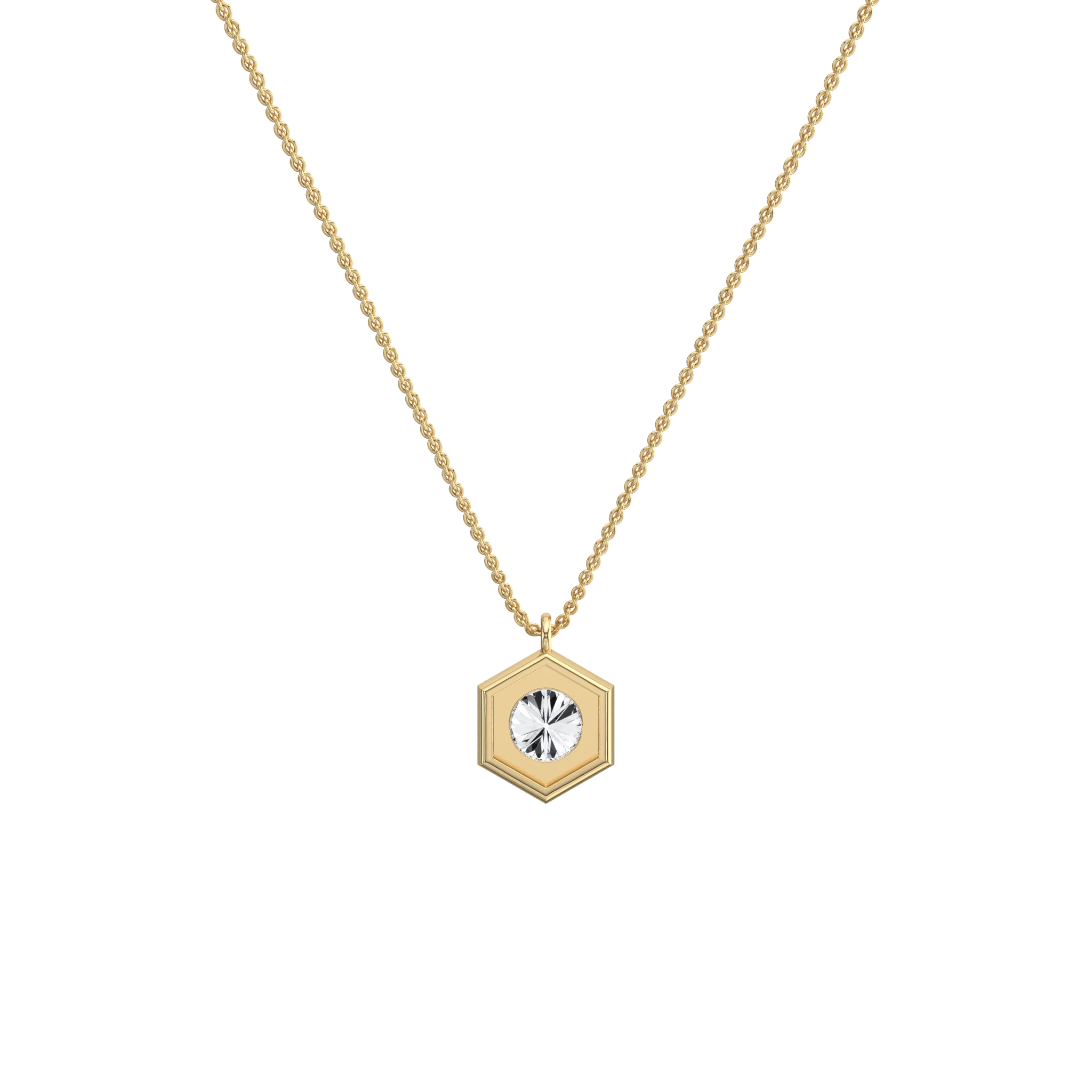 0.3CT Lab Grown Diamond Necklace In 14K Solid Gold/Platinum - Image 5