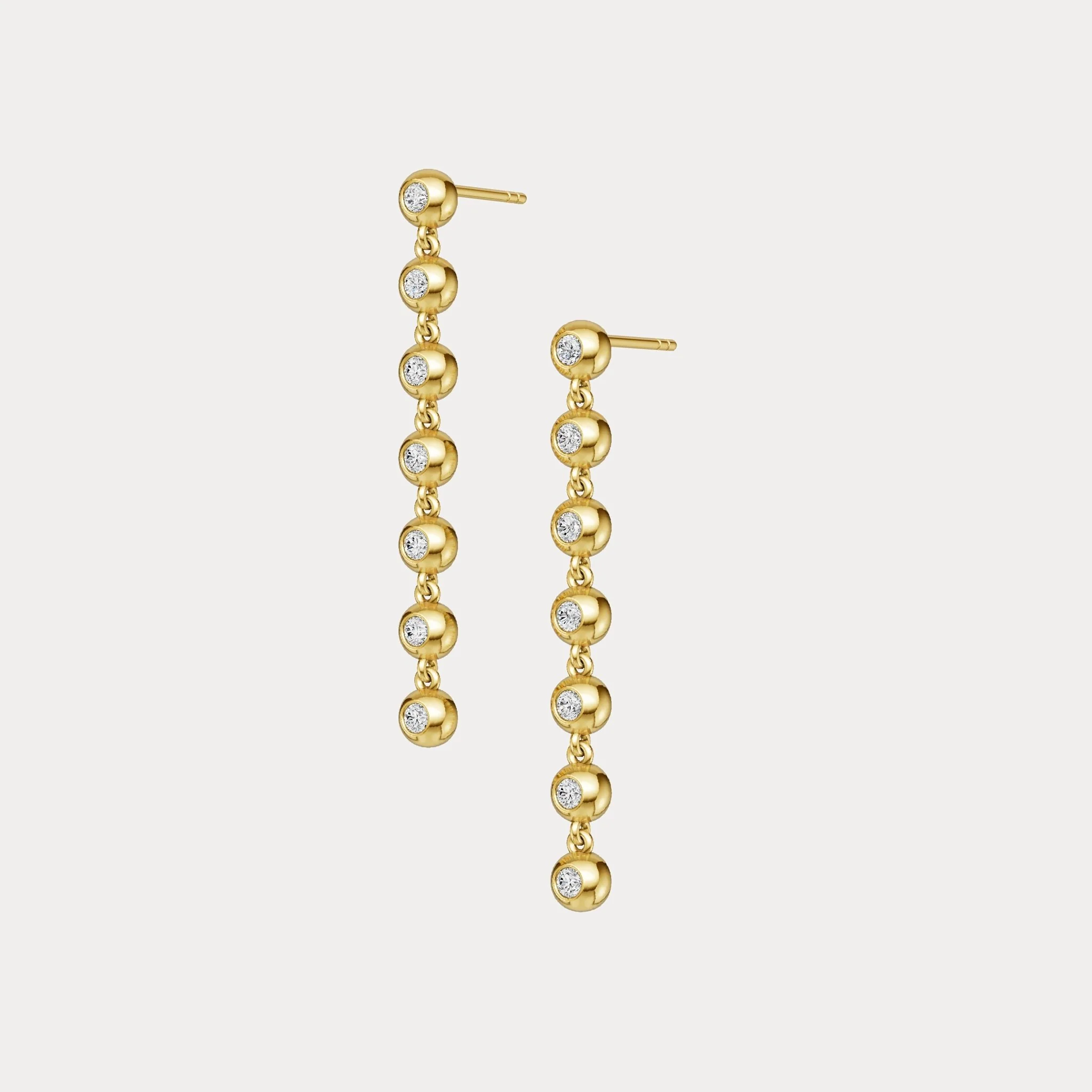 0.5 CTW Bezel Set 7 Round Lab-Grown Diamond Drop Earrings in Sterling Silver - Image 11