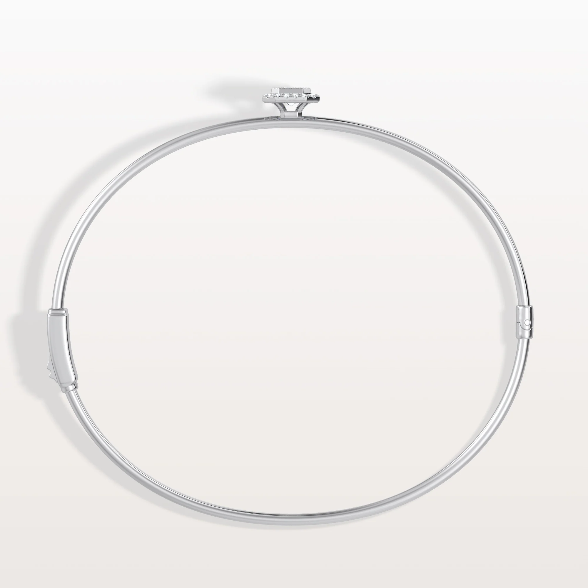 0.5CT Emerald Cut Lab Diamond Halo Bangle In 14K Solid Gold/Platinum - Image 24