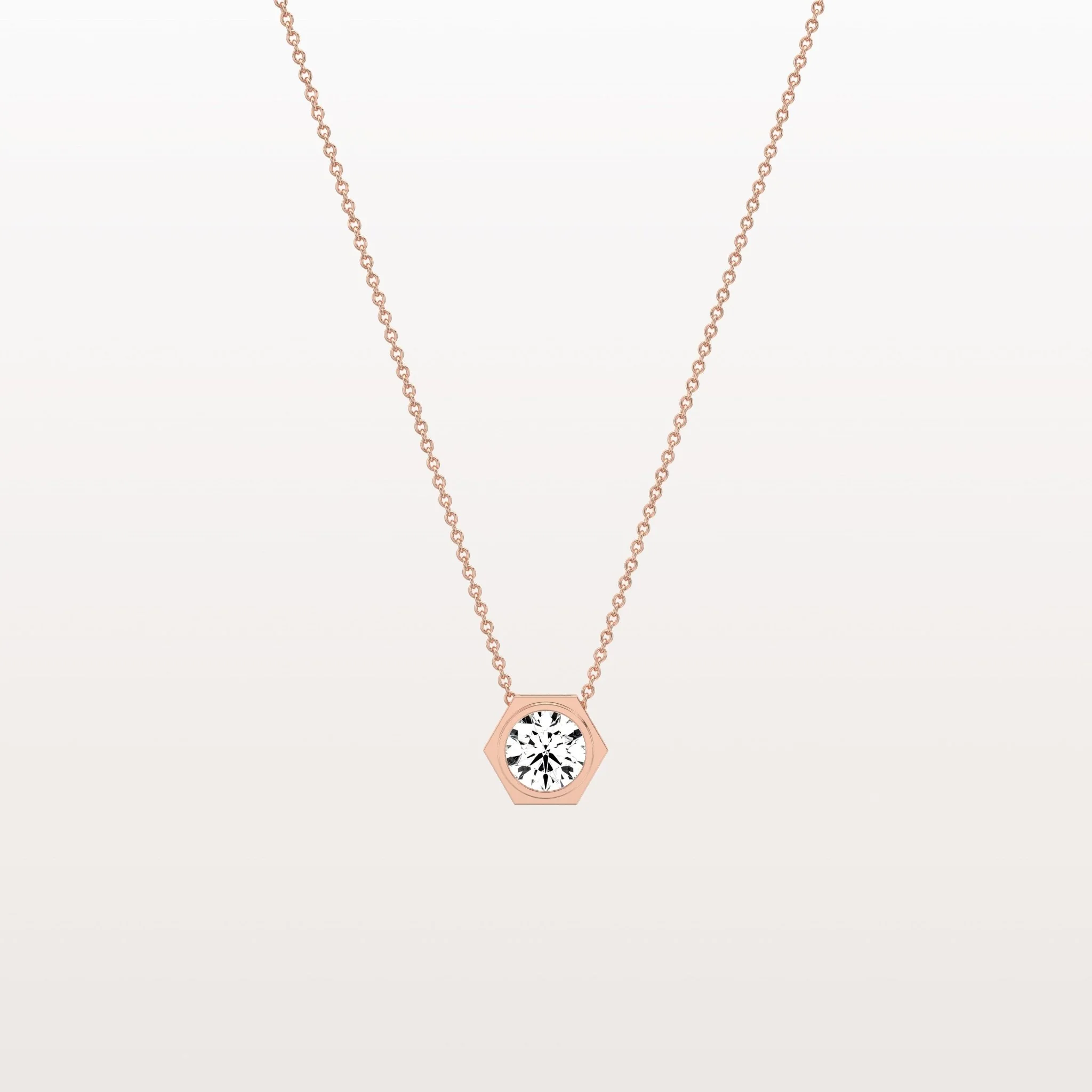 0.5CT Hexagon Lab Grown Diamond Necklace in 14K Solid Gold/Platinum - Image 14