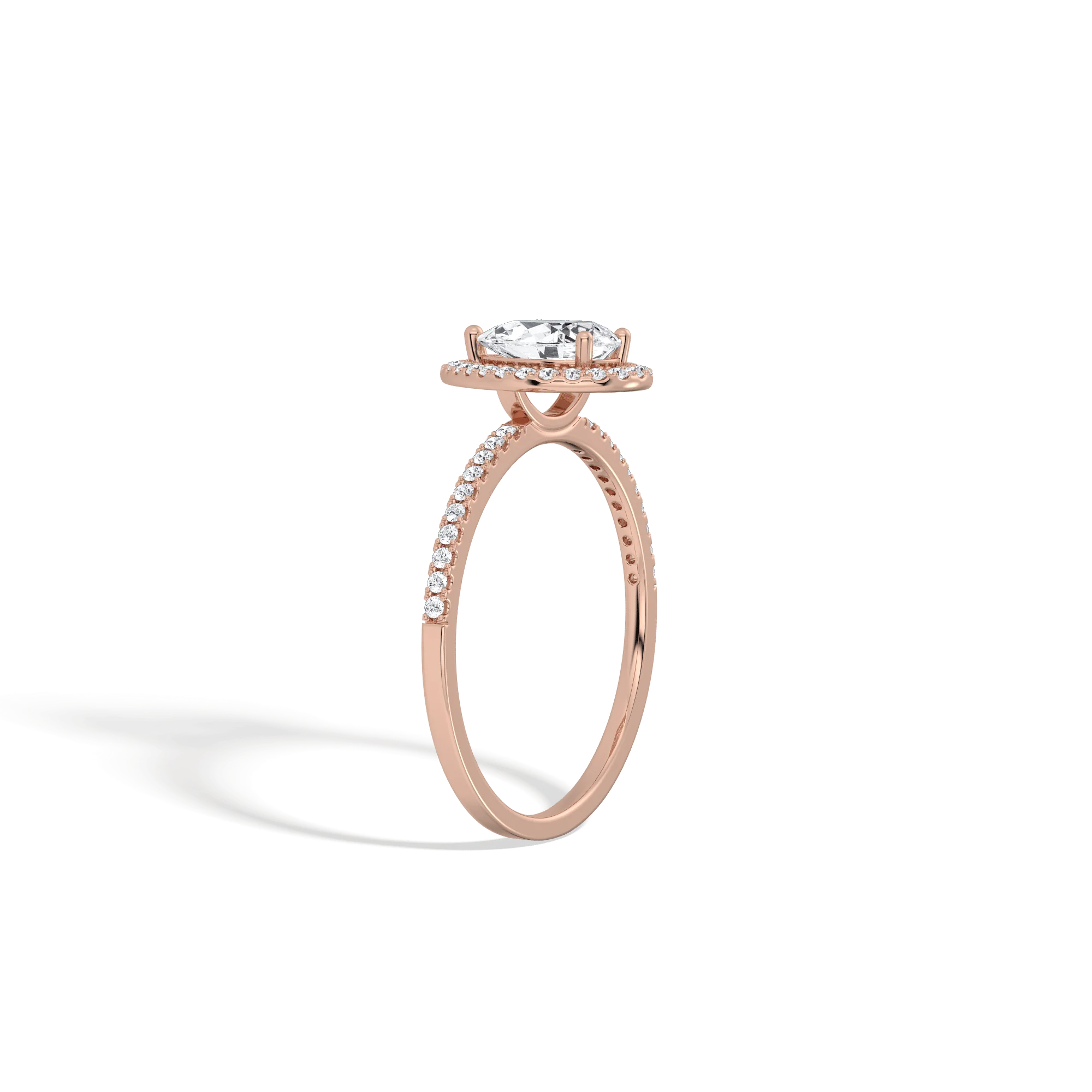 0.5CT Lab Grown Diamond Pear Cut Halo Engagement Ring In 14K Solid Gold/Platinum - Image 22