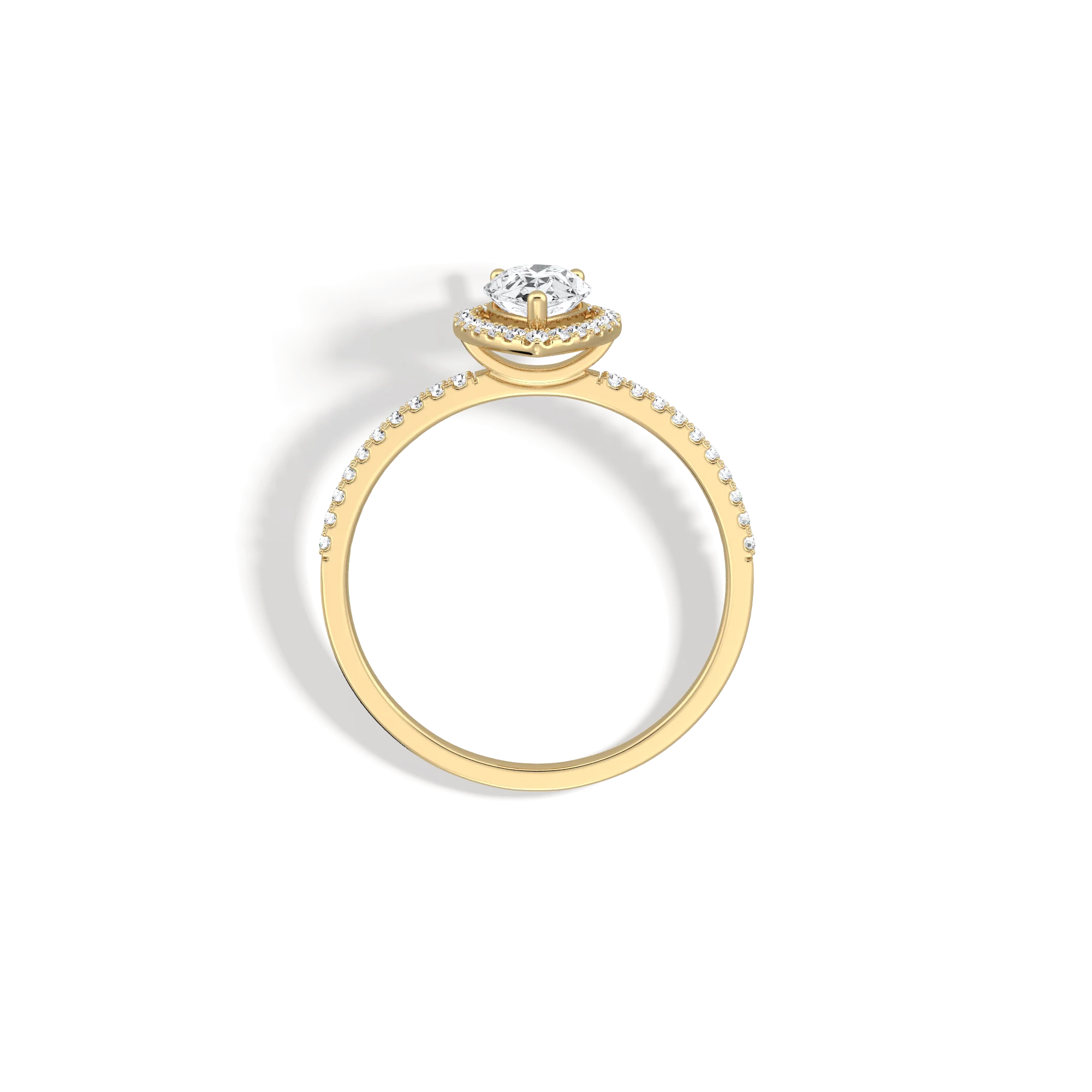 0.5CT Lab Grown Diamond Pear Cut Halo Engagement Ring In 14K Solid Gold/Platinum - Image 7