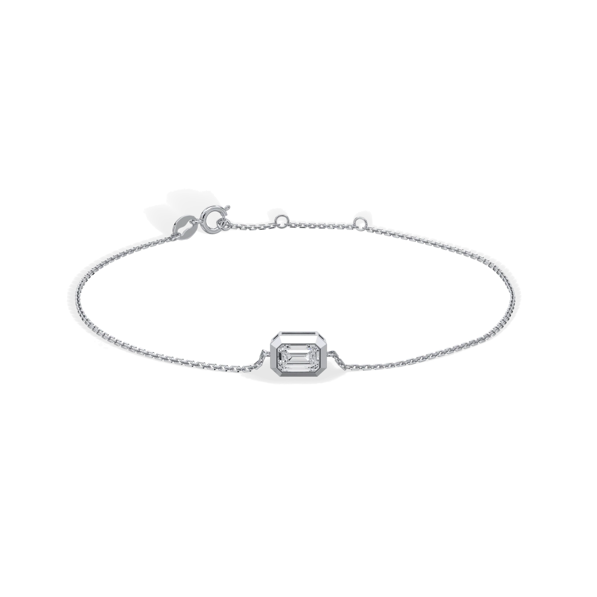 0.5CT Emerald Cut Lab Grown Diamond Chain Bracelet - Image 12