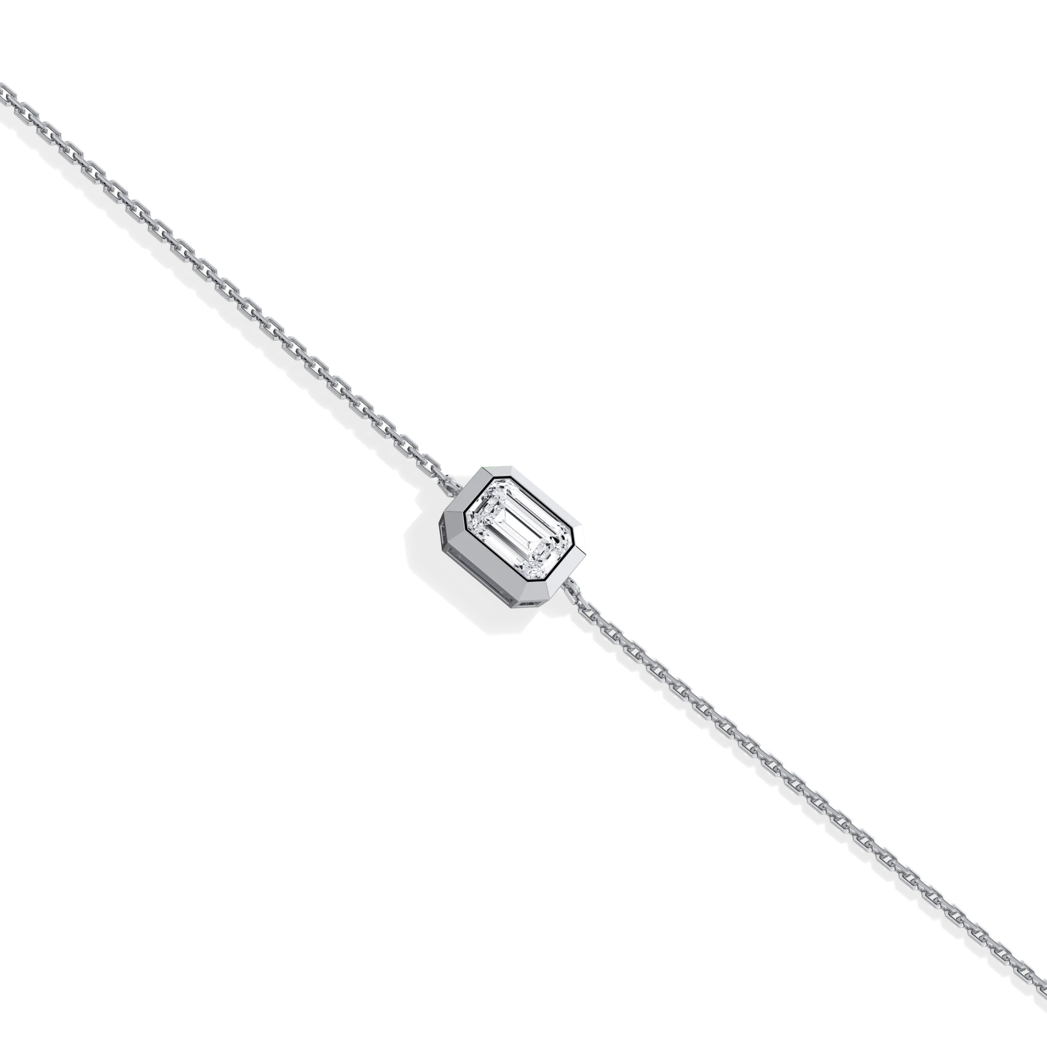 0.5CT Emerald Cut Lab Grown Diamond Chain Bracelet - Image 23