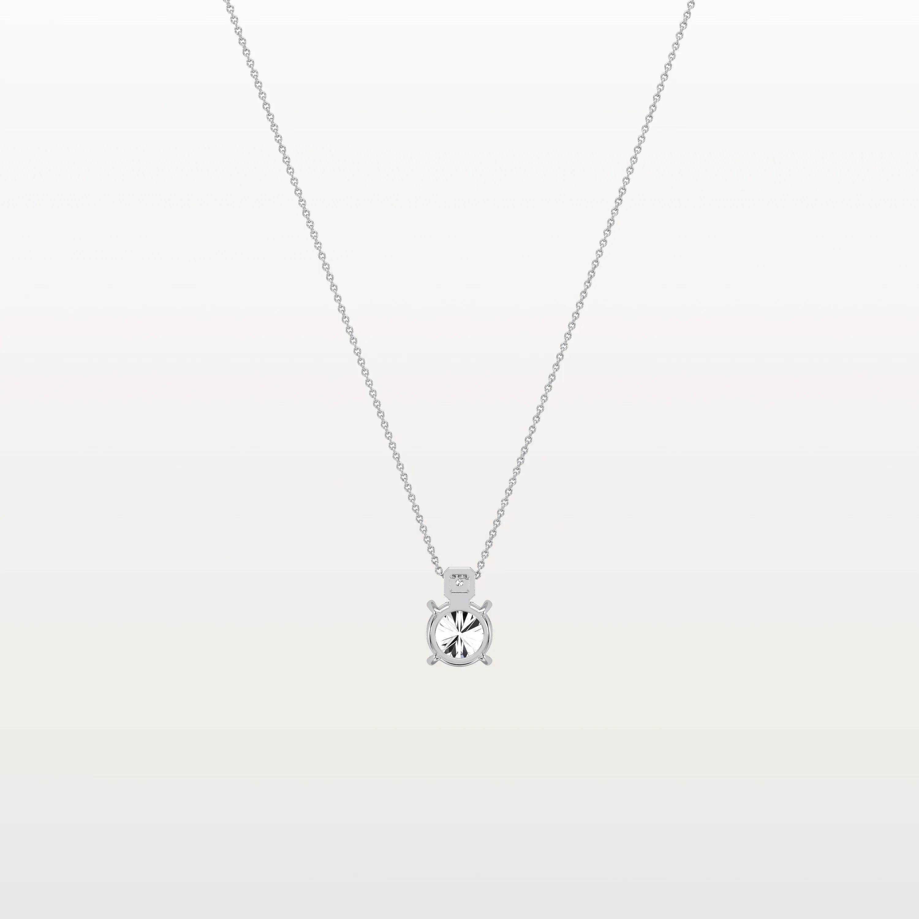 0.5CT Round Lab Grown Diamond Necklace in 14K Gold/Platinum - Image 11