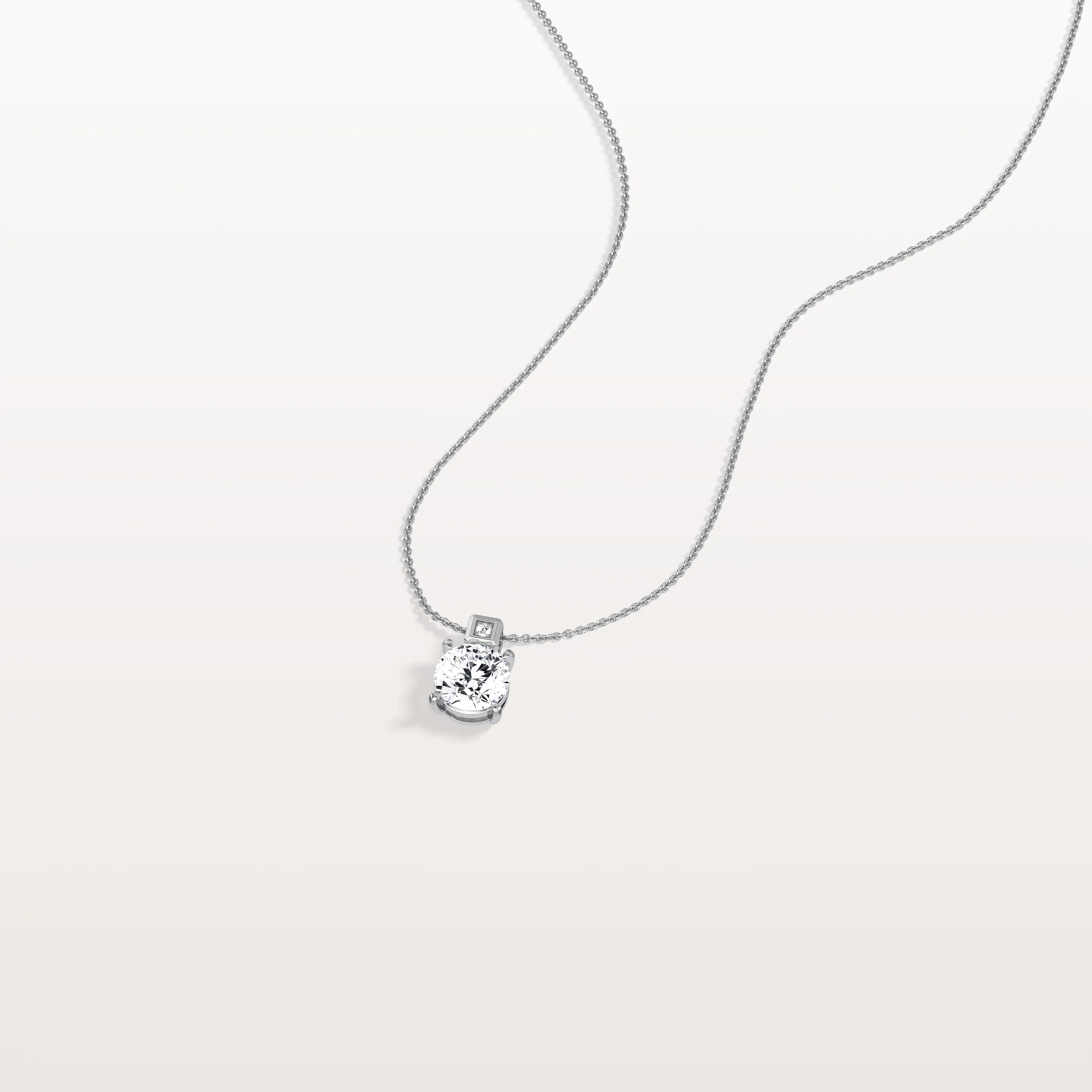 0.5CT Round Lab Grown Diamond Necklace in 14K Gold/Platinum - Image 13