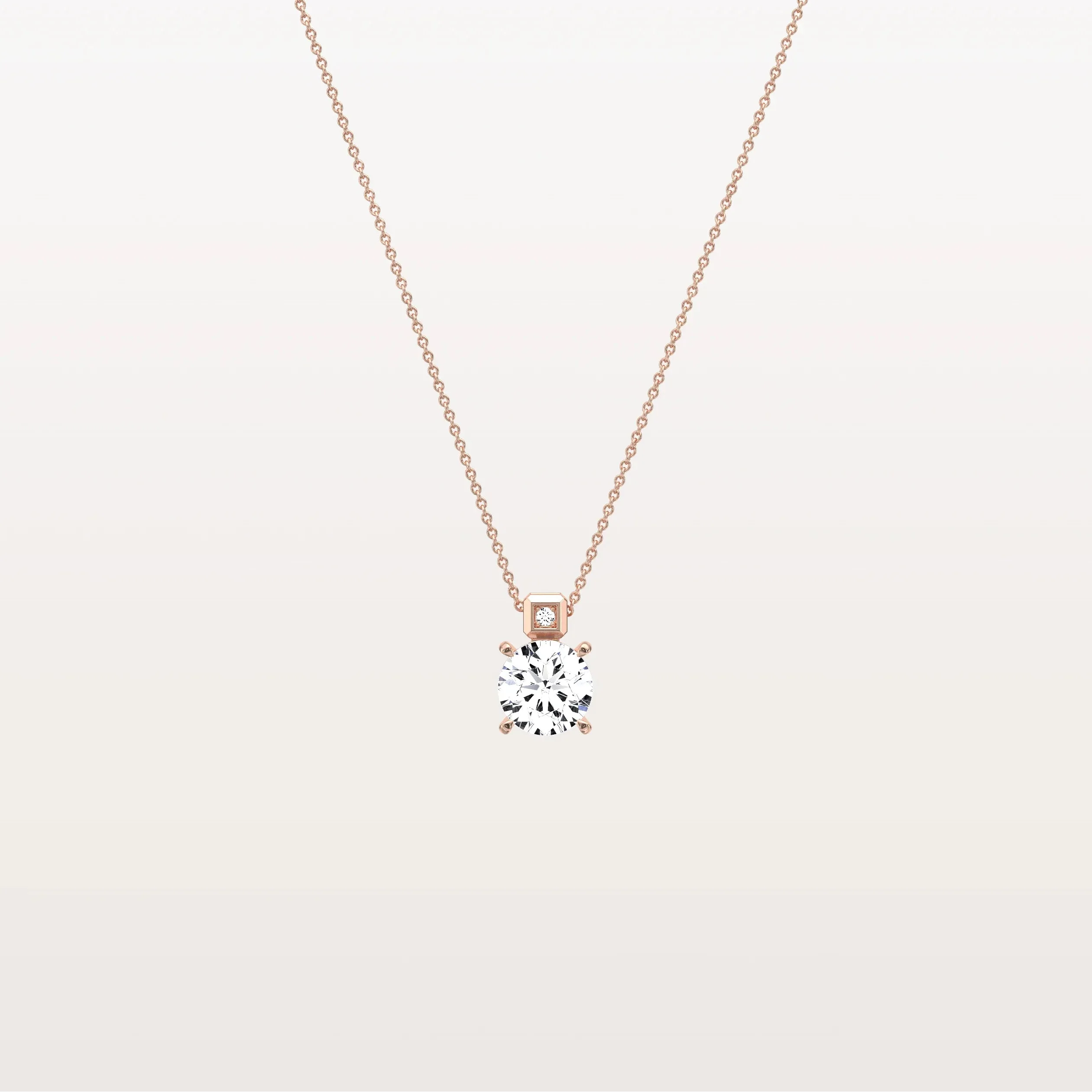0.5CT Round Lab Grown Diamond Necklace in 14K Gold/Platinum - Image 14