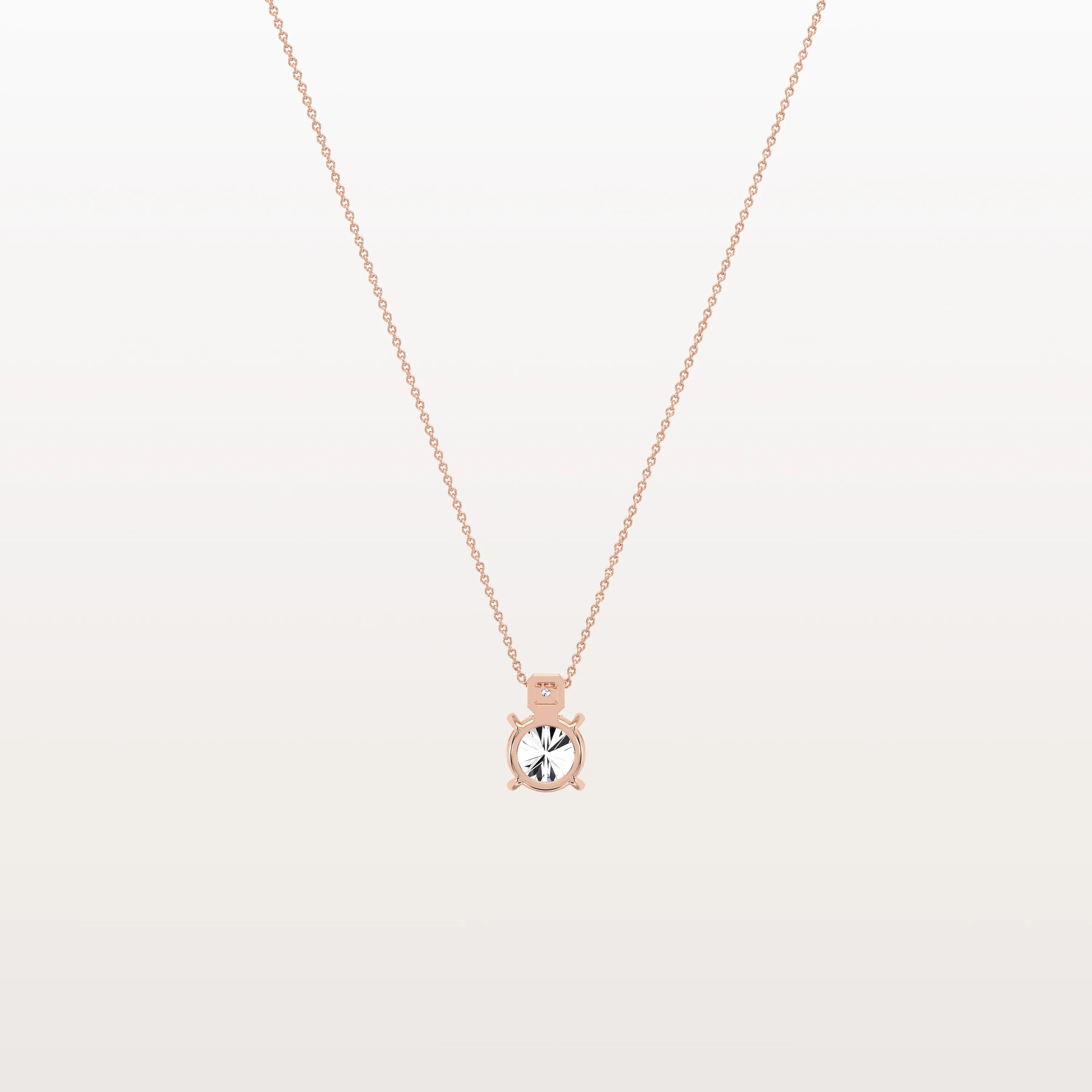 0.5CT Round Lab Grown Diamond Necklace in 14K Gold/Platinum - Image 18
