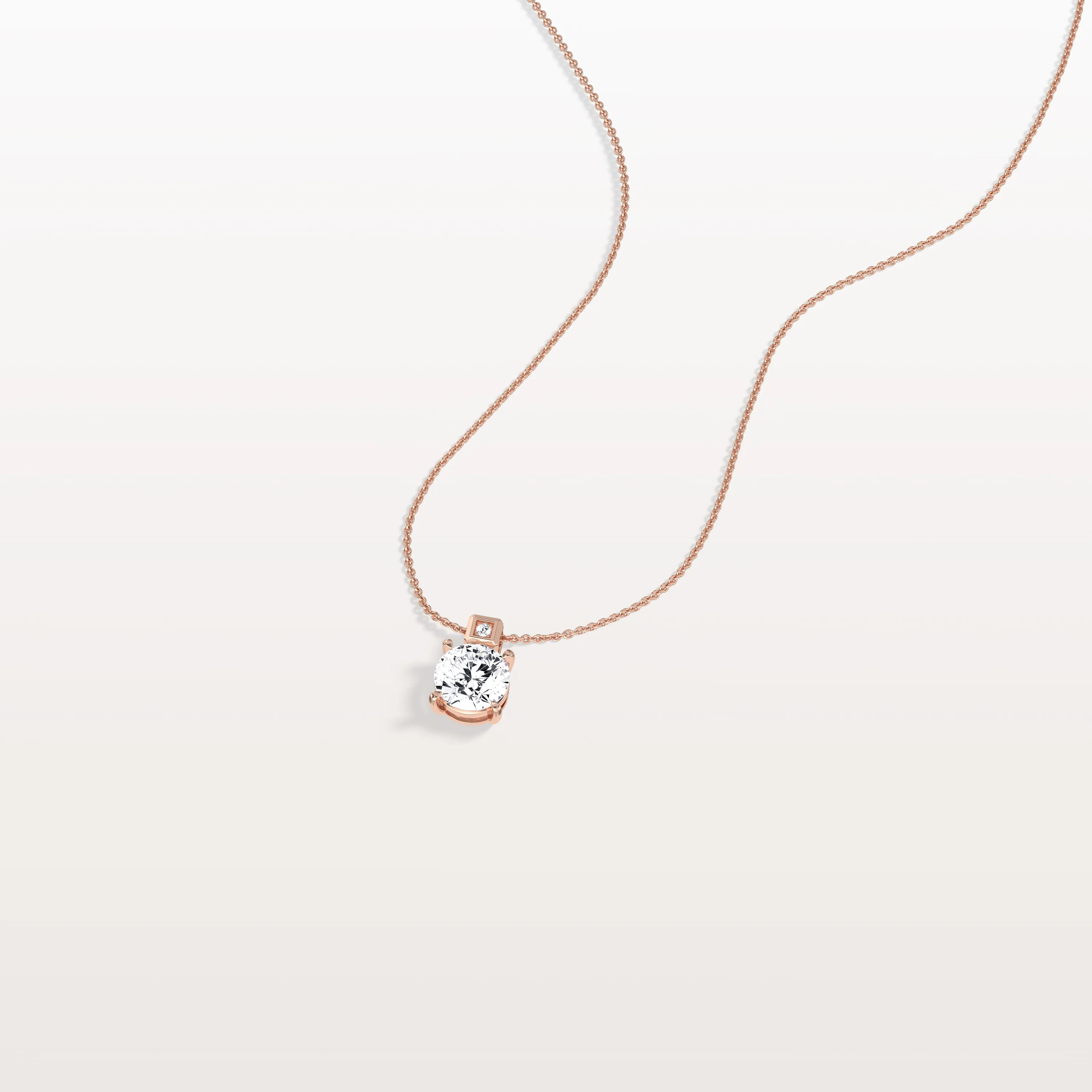 0.5CT Round Lab Grown Diamond Necklace in 14K Gold/Platinum - Image 19
