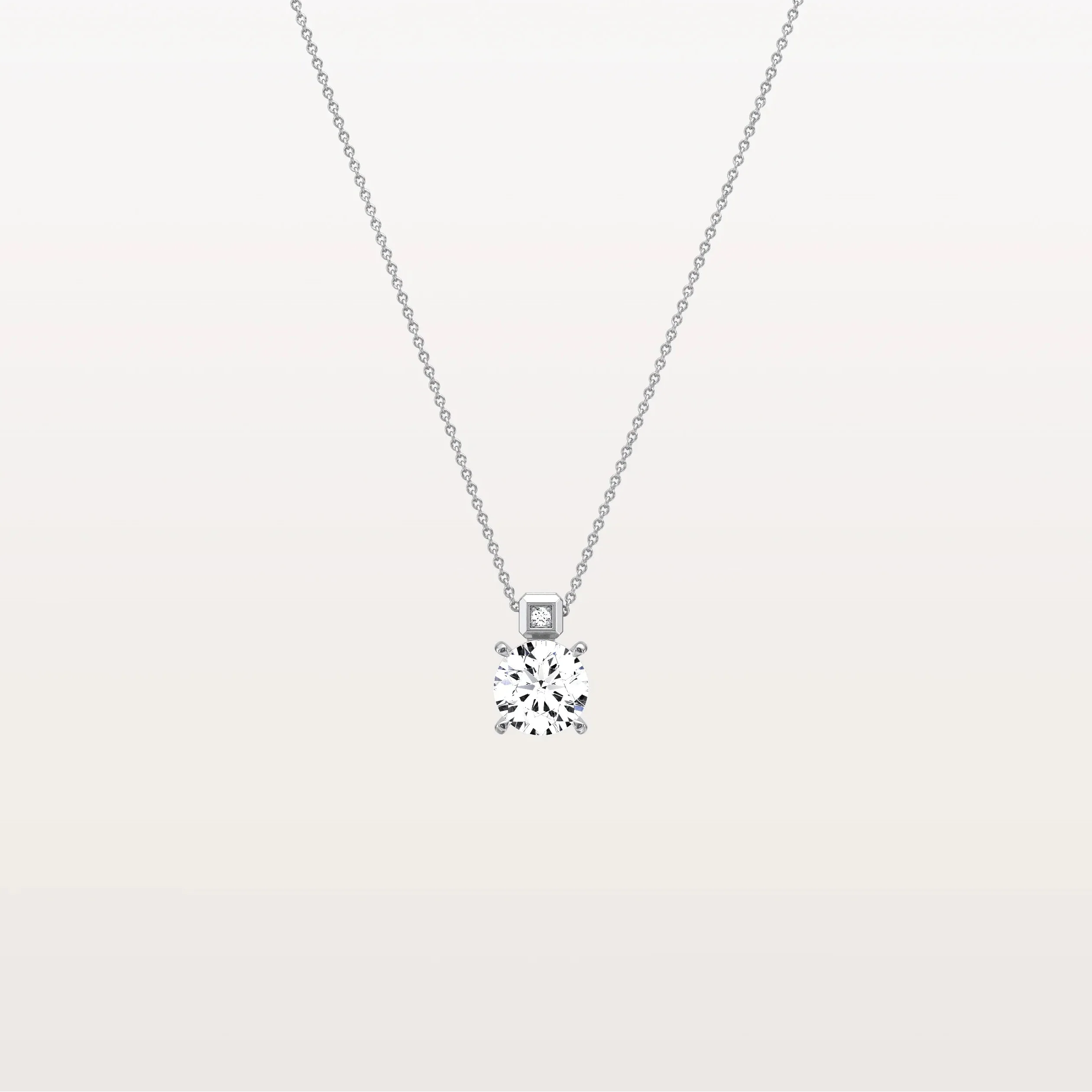 0.5CT Round Lab Grown Diamond Necklace in 14K Gold/Platinum - Image 20