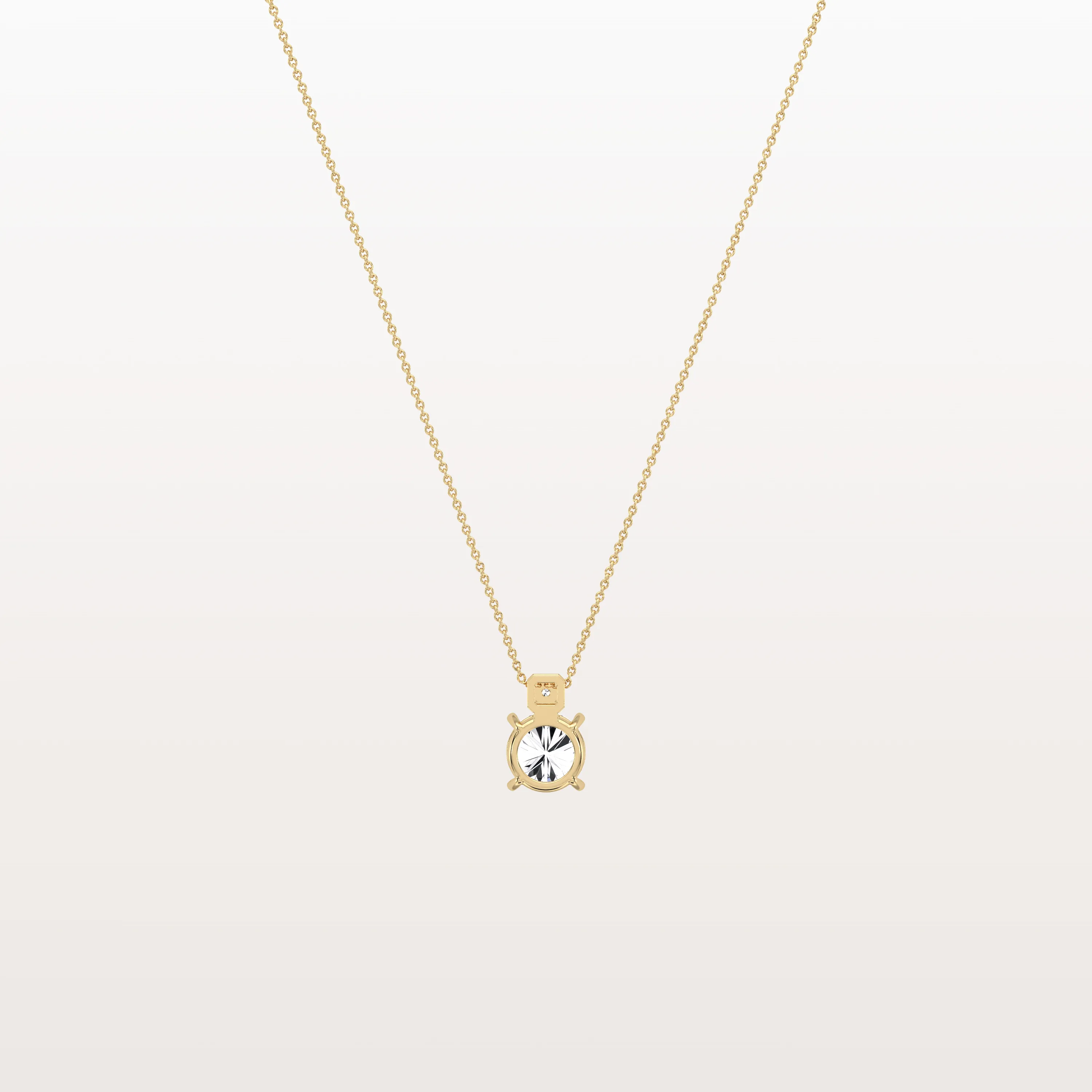 0.5CT Round Lab Grown Diamond Necklace in 14K Gold/Platinum - Image 4