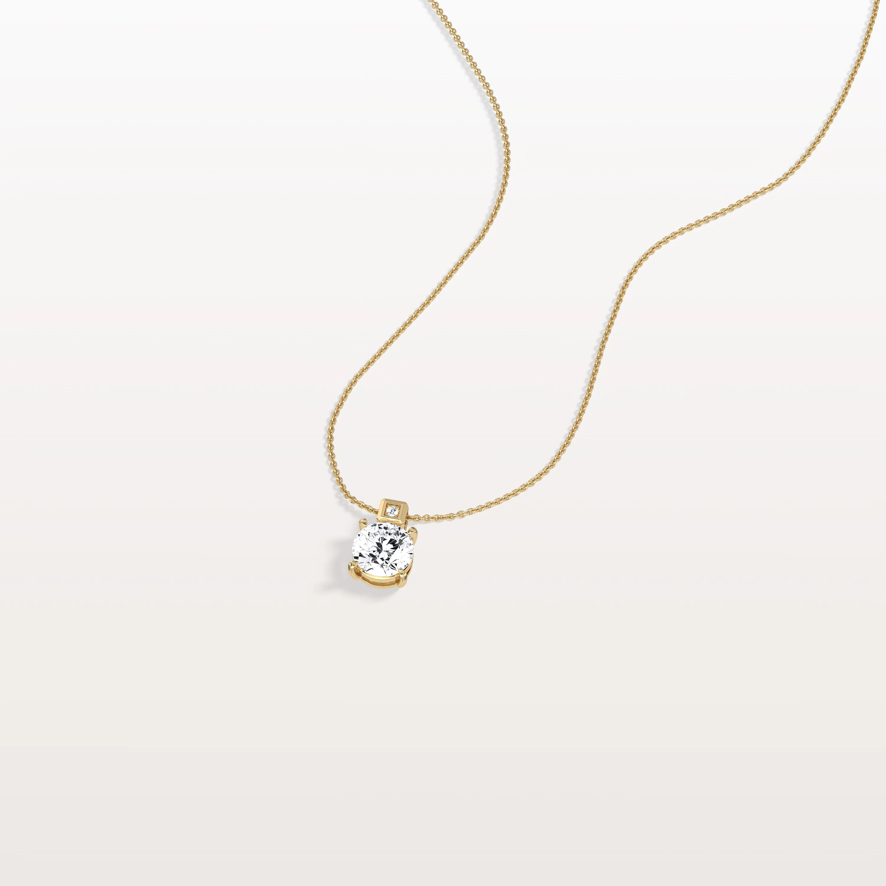 0.5CT Round Lab Grown Diamond Necklace in 14K Gold/Platinum - Image 6