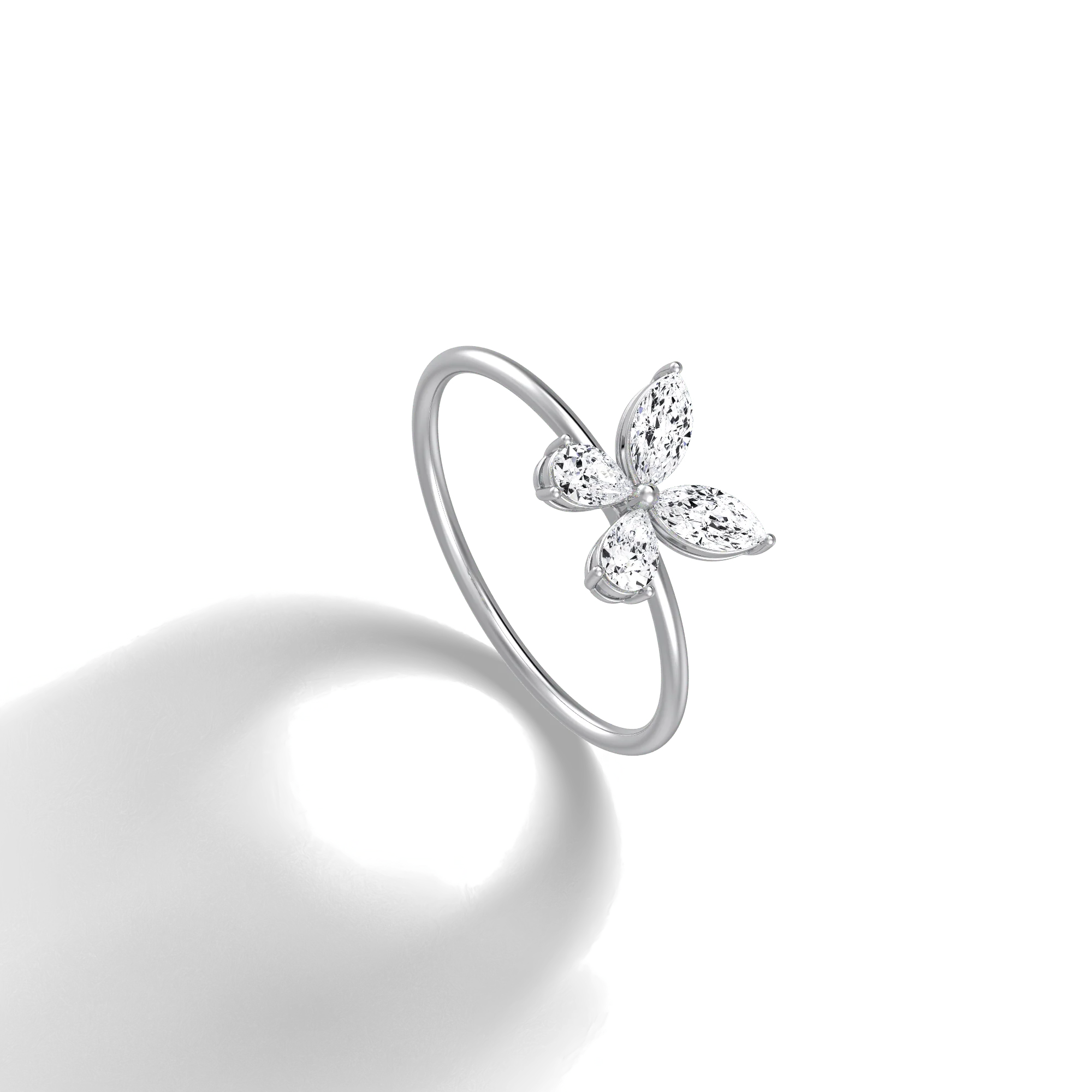 0.5CTW Lab Grown Diamond Butterfly Ring in 14K Solid Gold/Platinum - Image 29