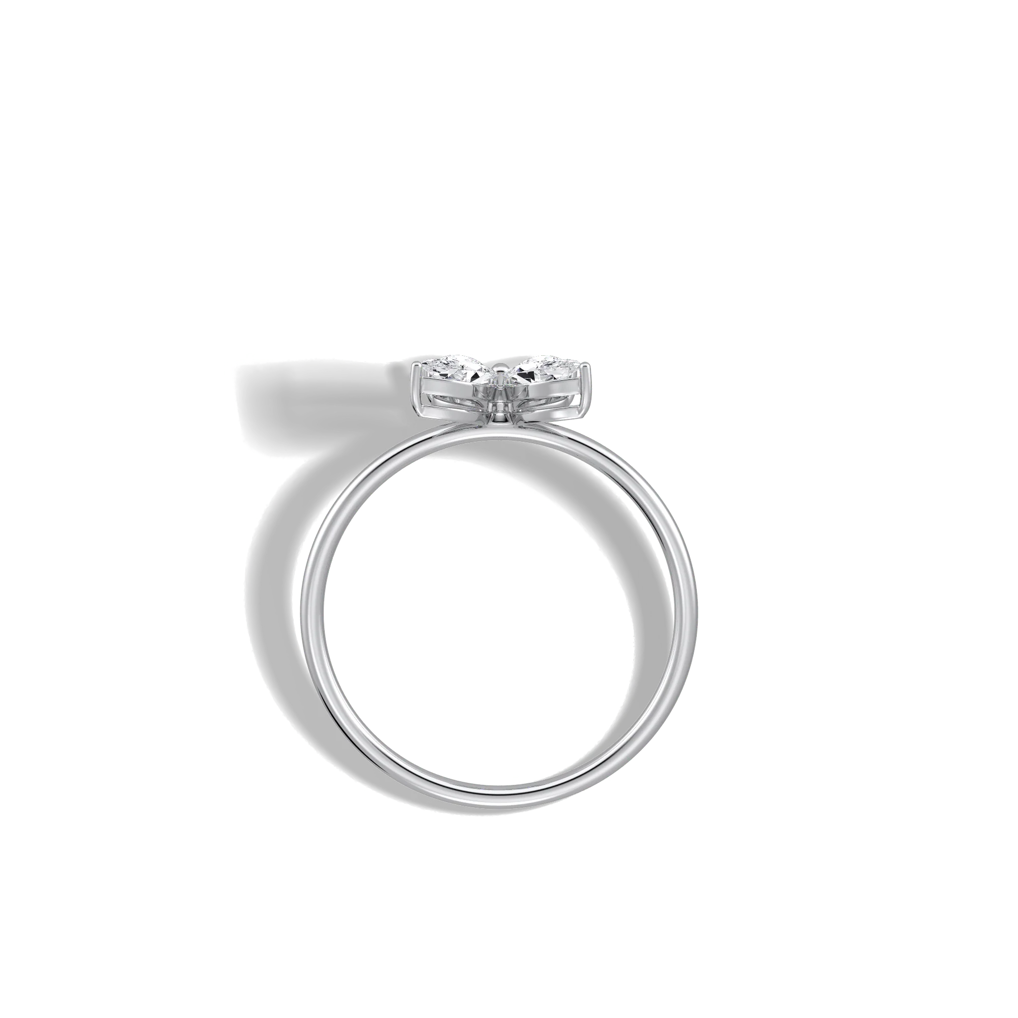 0.5CTW Lab Grown Diamond Butterfly Ring in 14K Solid Gold/Platinum - Image 30