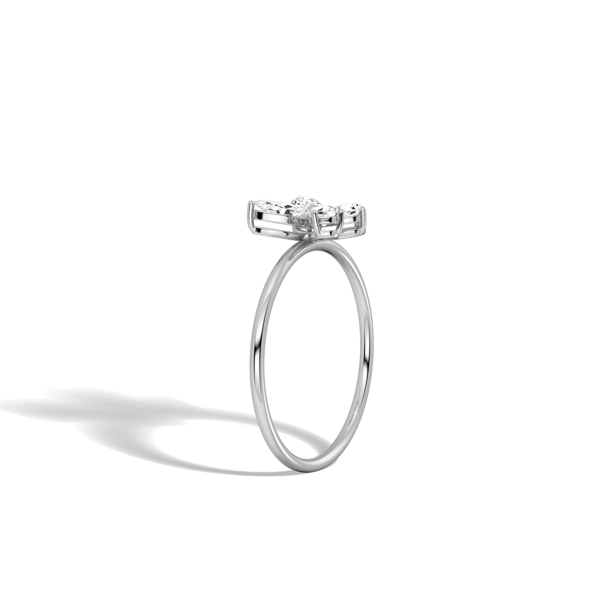 0.5CTW Lab Grown Diamond Butterfly Ring in 14K Solid Gold/Platinum - Image 32
