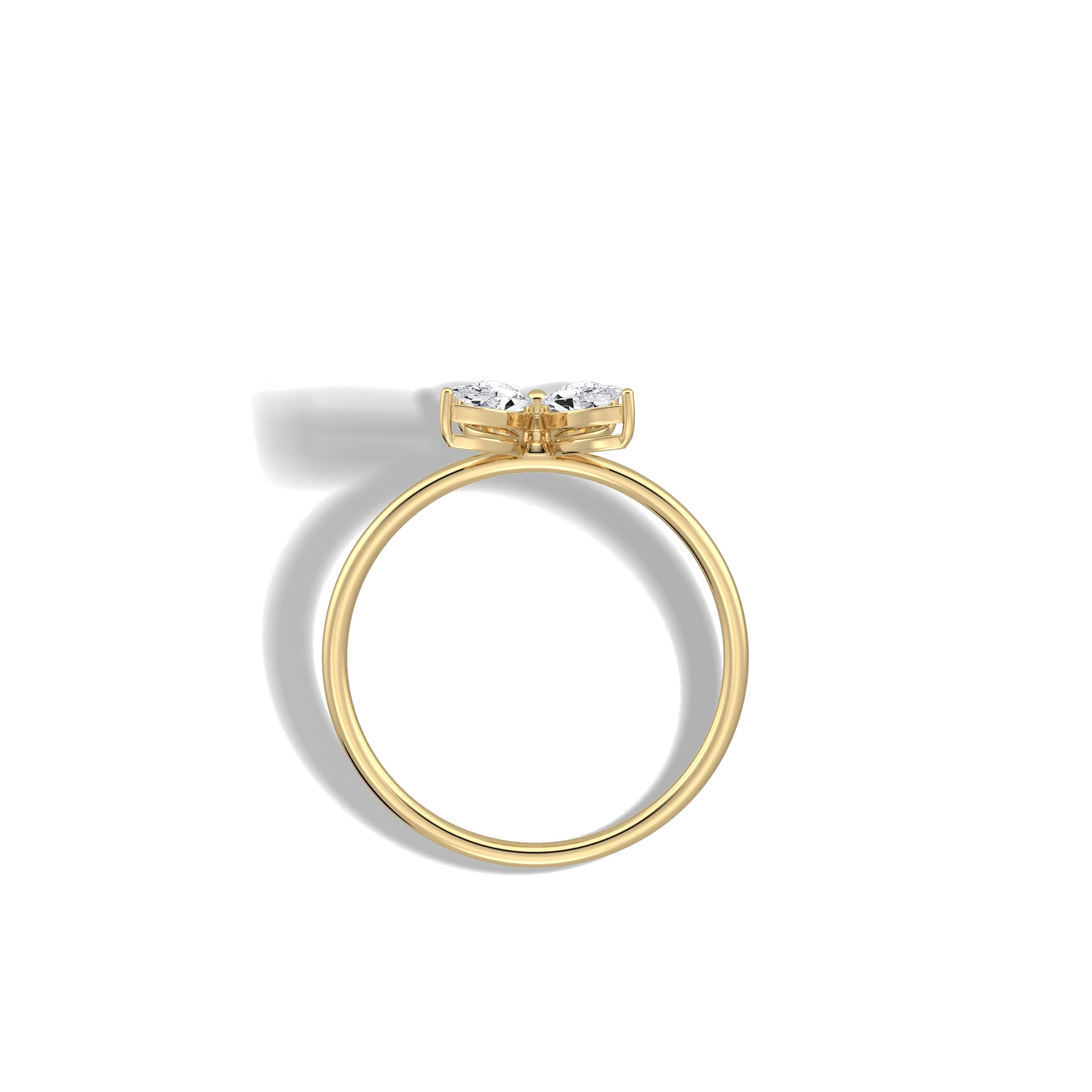 0.5CTW Lab Grown Diamond Butterfly Ring in 14K Solid Gold/Platinum - Image 7