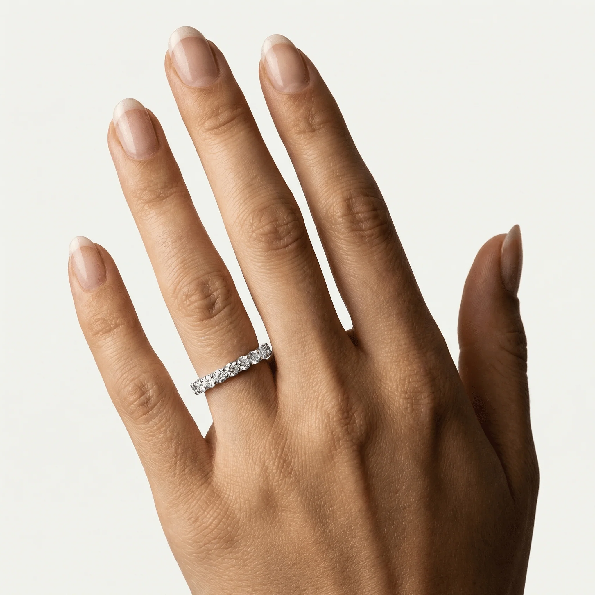 0.6 CTW Lab-Grown Diamond Classic Half Eternity Ring in Sterling Silver - Image 2
