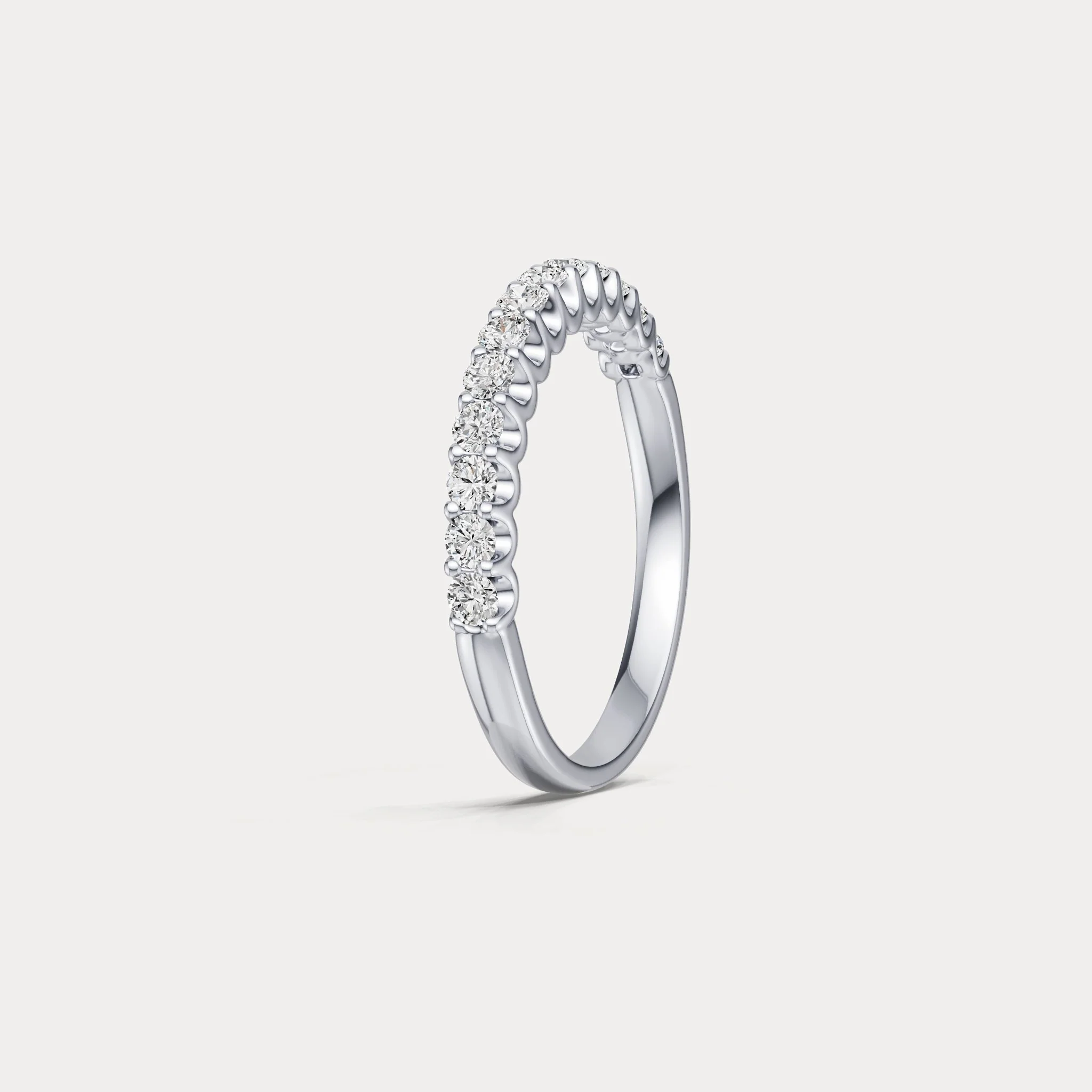 0.6 CTW Lab-Grown Diamond Classic Half Eternity Ring in Sterling Silver - Image 4