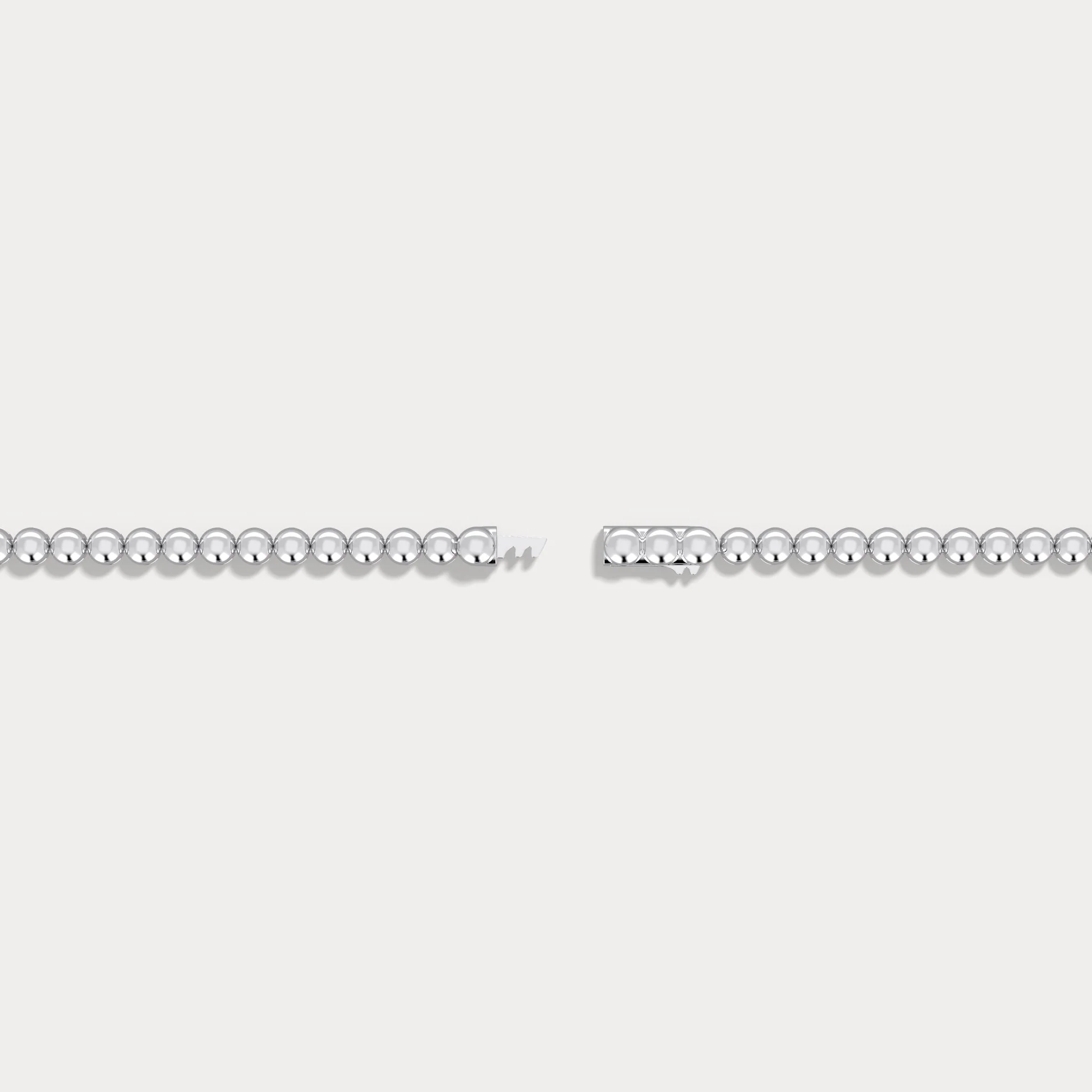 0.7 CTW Bezel-Set Lab-Grown Diamond Bar & Beaded Bracelet in Sterling Silver - Image 3