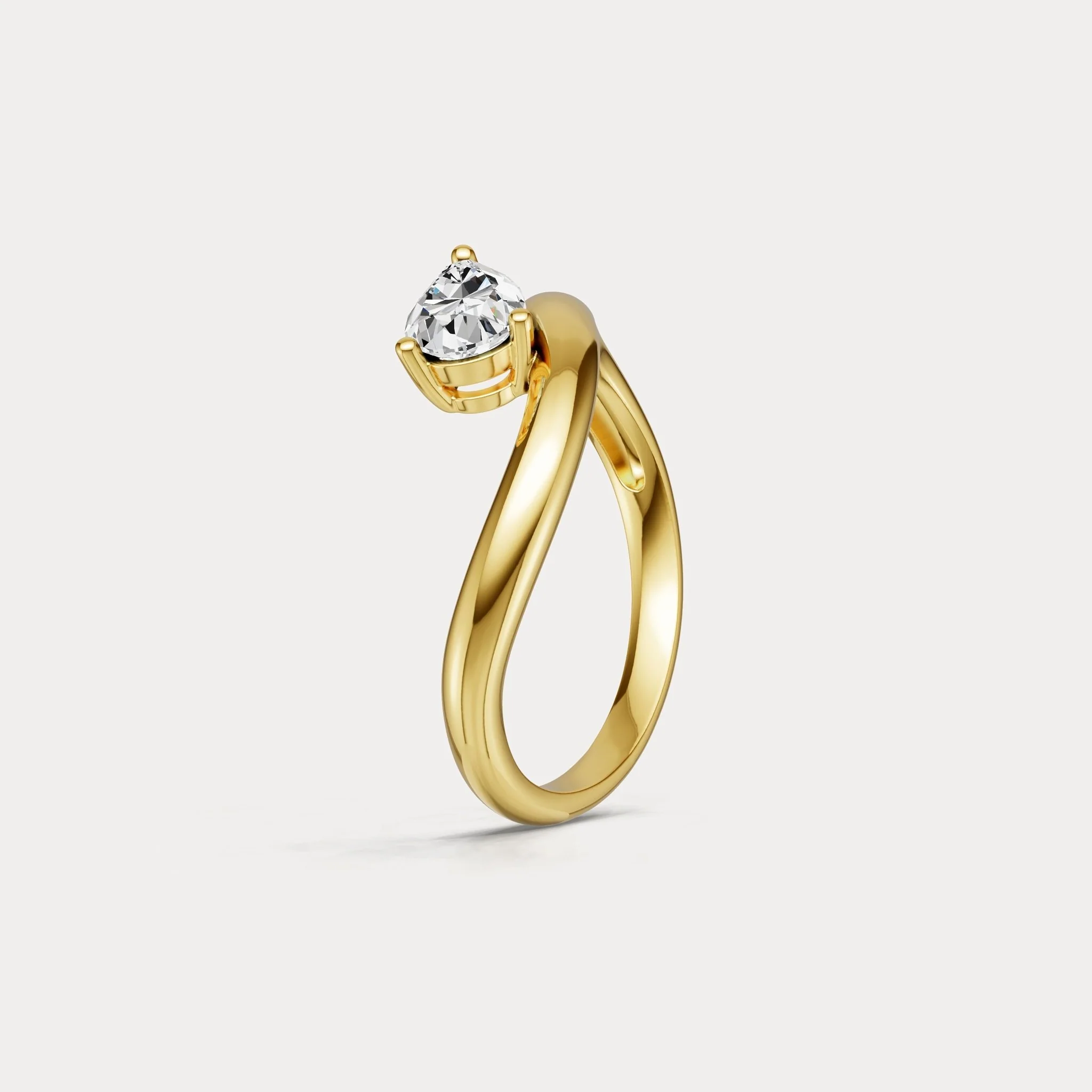 0.75 CT Prong Pear Lab Grown Diamond Wave Ring in Sterling Silver - Image 12