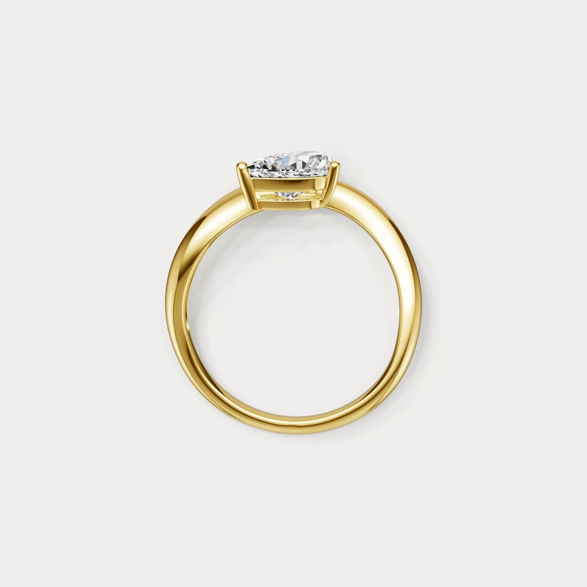0.75 CT Prong Pear Lab Grown Diamond Wave Ring in Sterling Silver - Image 14