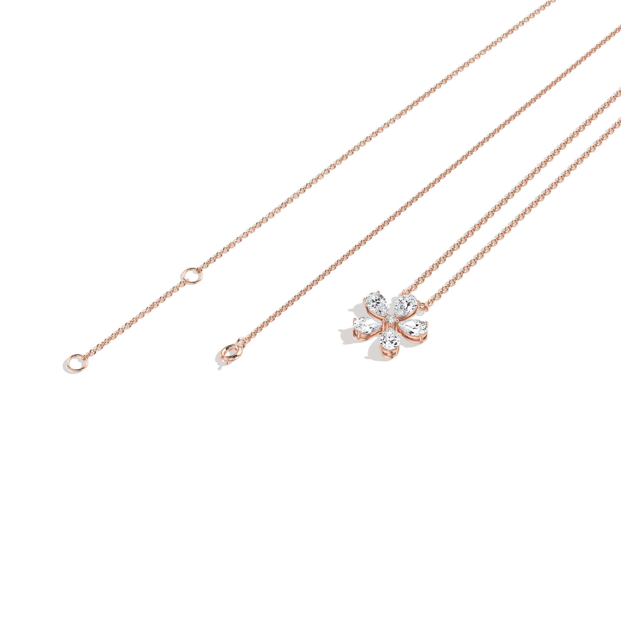0.75CTW Lab Diamond Petite Flower Pendant Necklace In 14K Solid Gold/Platinum - Image 19