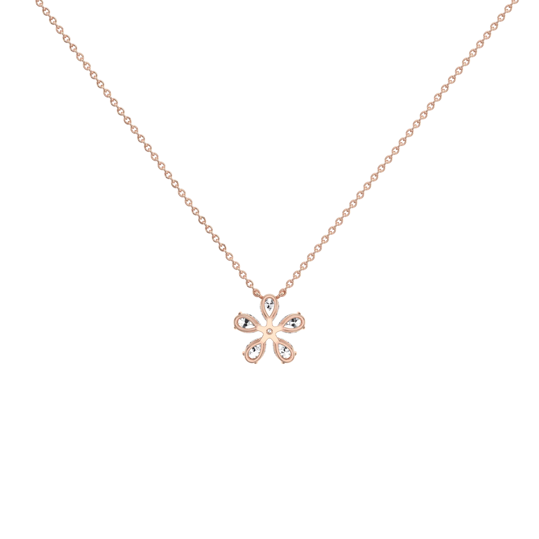 0.75CTW Lab Diamond Petite Flower Pendant Necklace In 14K Solid Gold/Platinum - Image 20