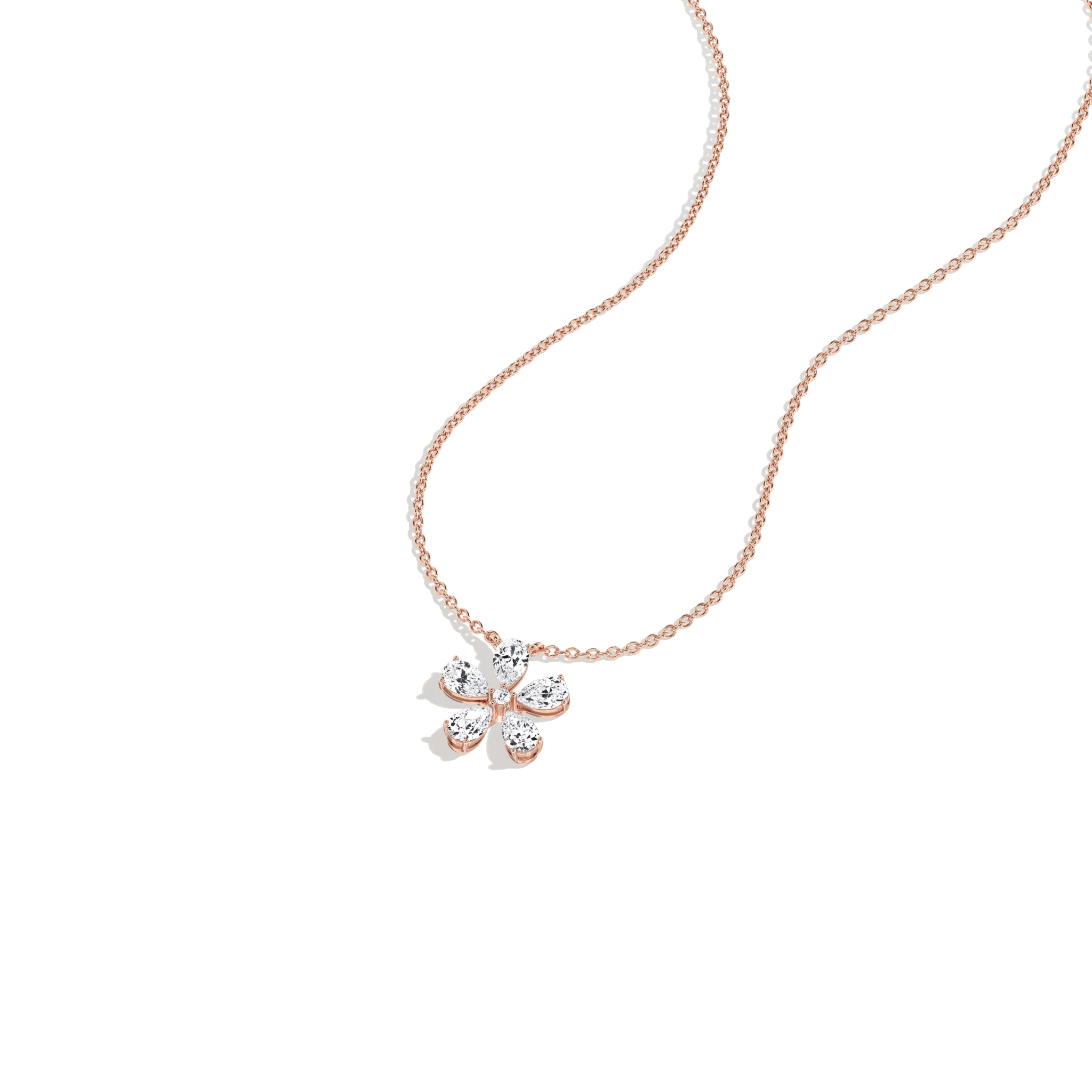 0.75CTW Lab Diamond Petite Flower Pendant Necklace In 14K Solid Gold/Platinum - Image 22