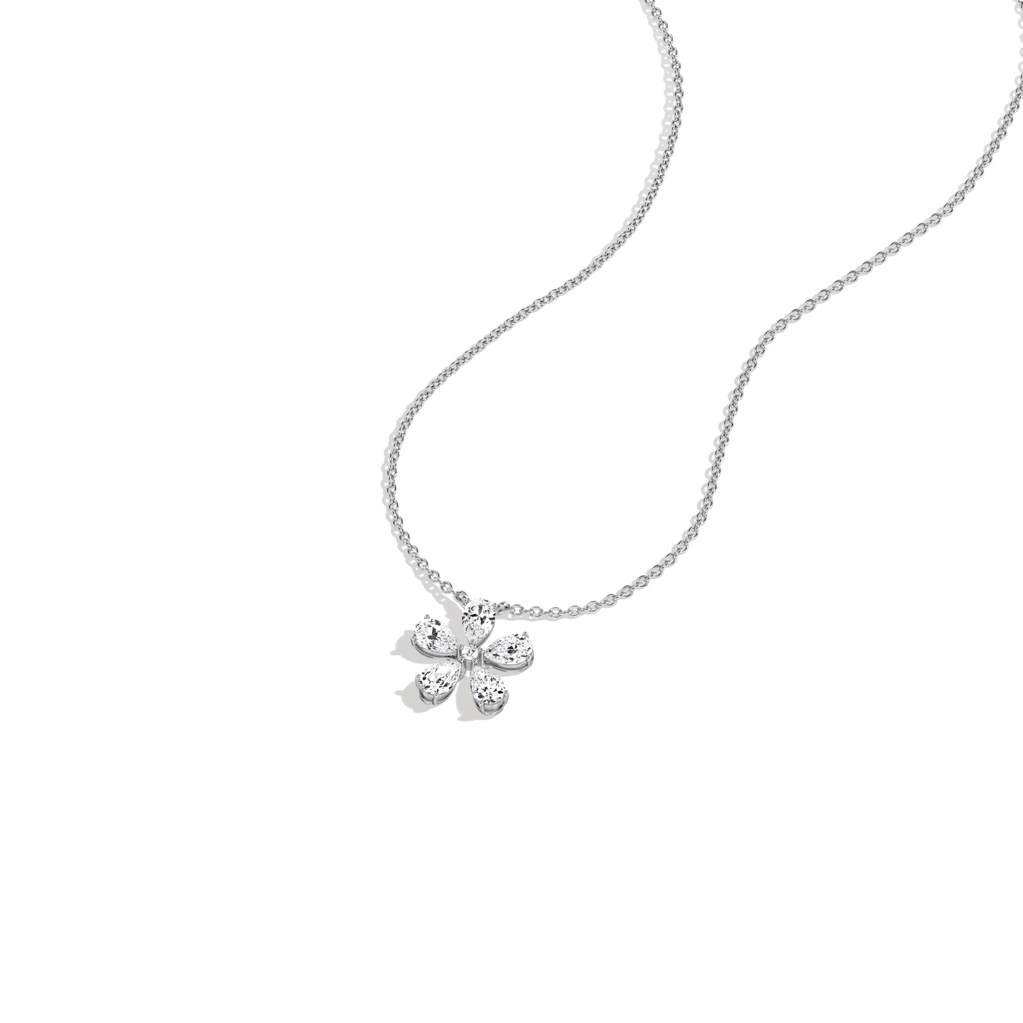 0.75CTW Lab Diamond Petite Flower Pendant Necklace In 14K Solid Gold/Platinum - Image 29