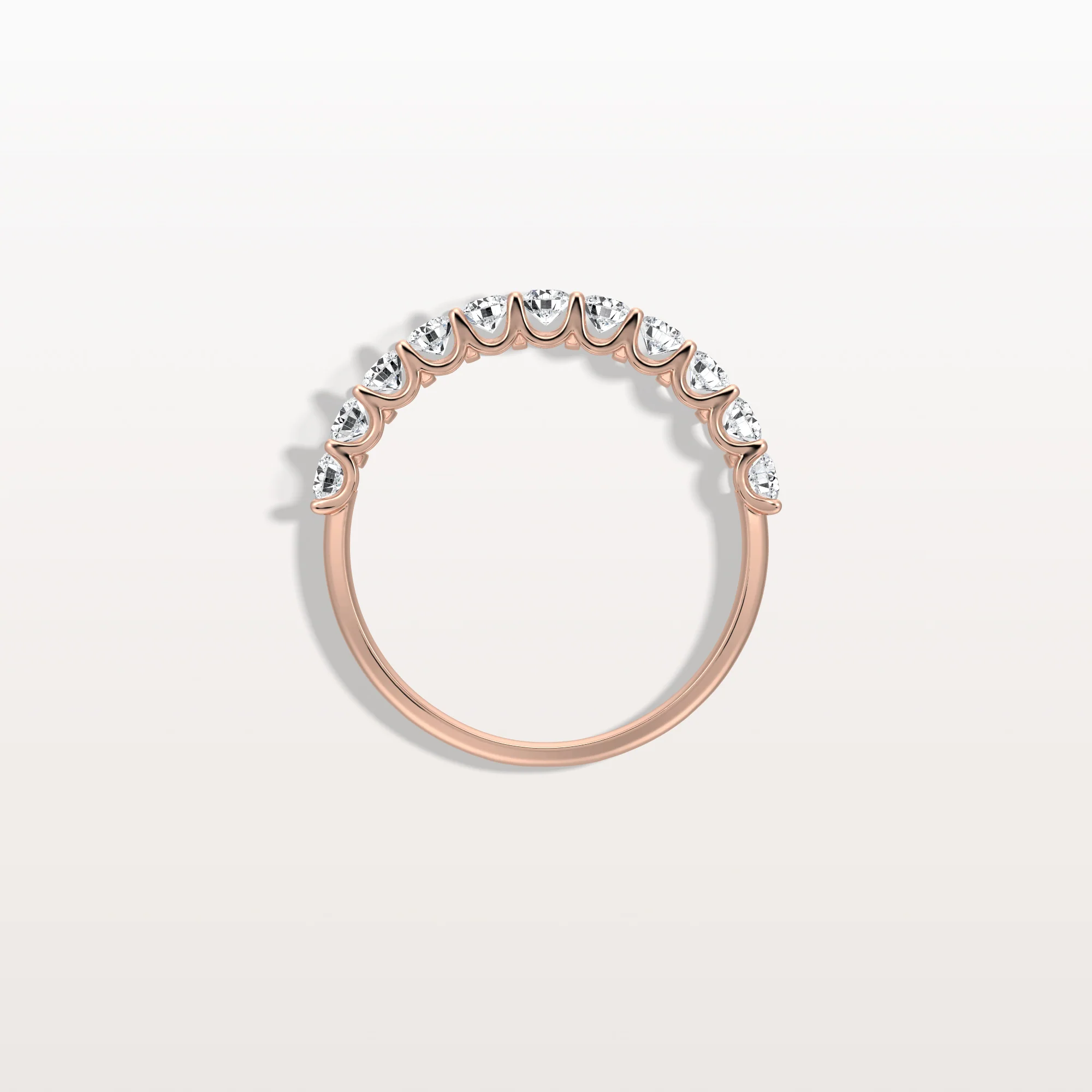0.85CTW Lab Diamond U Prong Half Eternity Ring in 14K Solid Gold/Platinum - Image 20