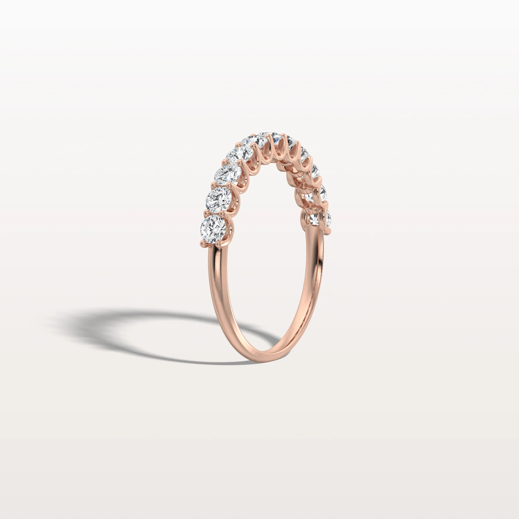 0.85CTW Lab Diamond U Prong Half Eternity Ring in 14K Solid Gold/Platinum - Image 22