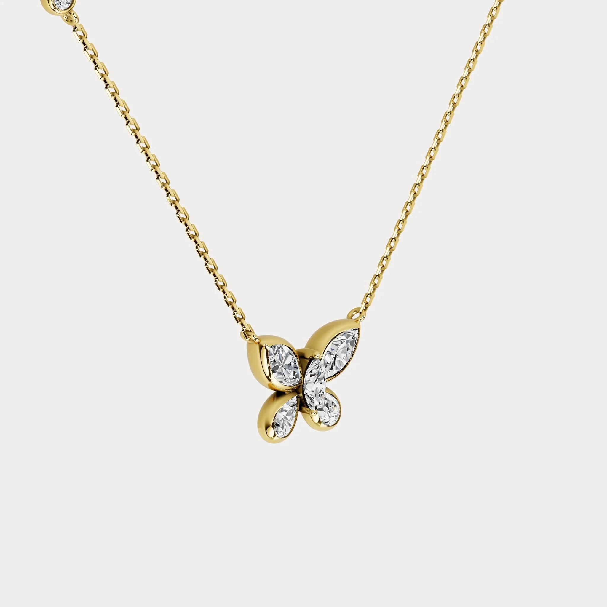 1.2CTW Lab-Grown Diamond Butterfly Pendant Necklace in Sterling Silver - Image 11