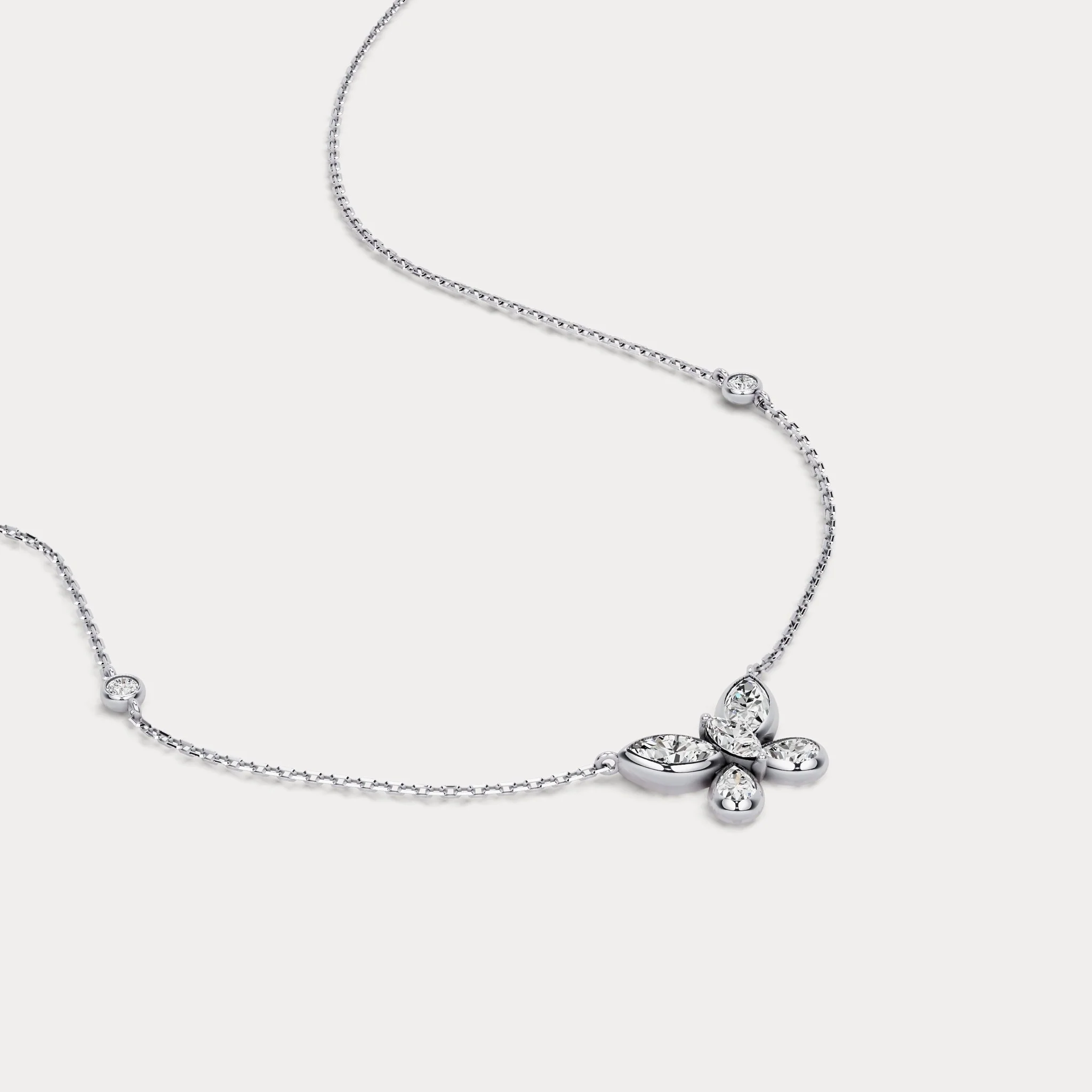1.2CTW Lab-Grown Diamond Butterfly Pendant Necklace in Sterling Silver - Image 4