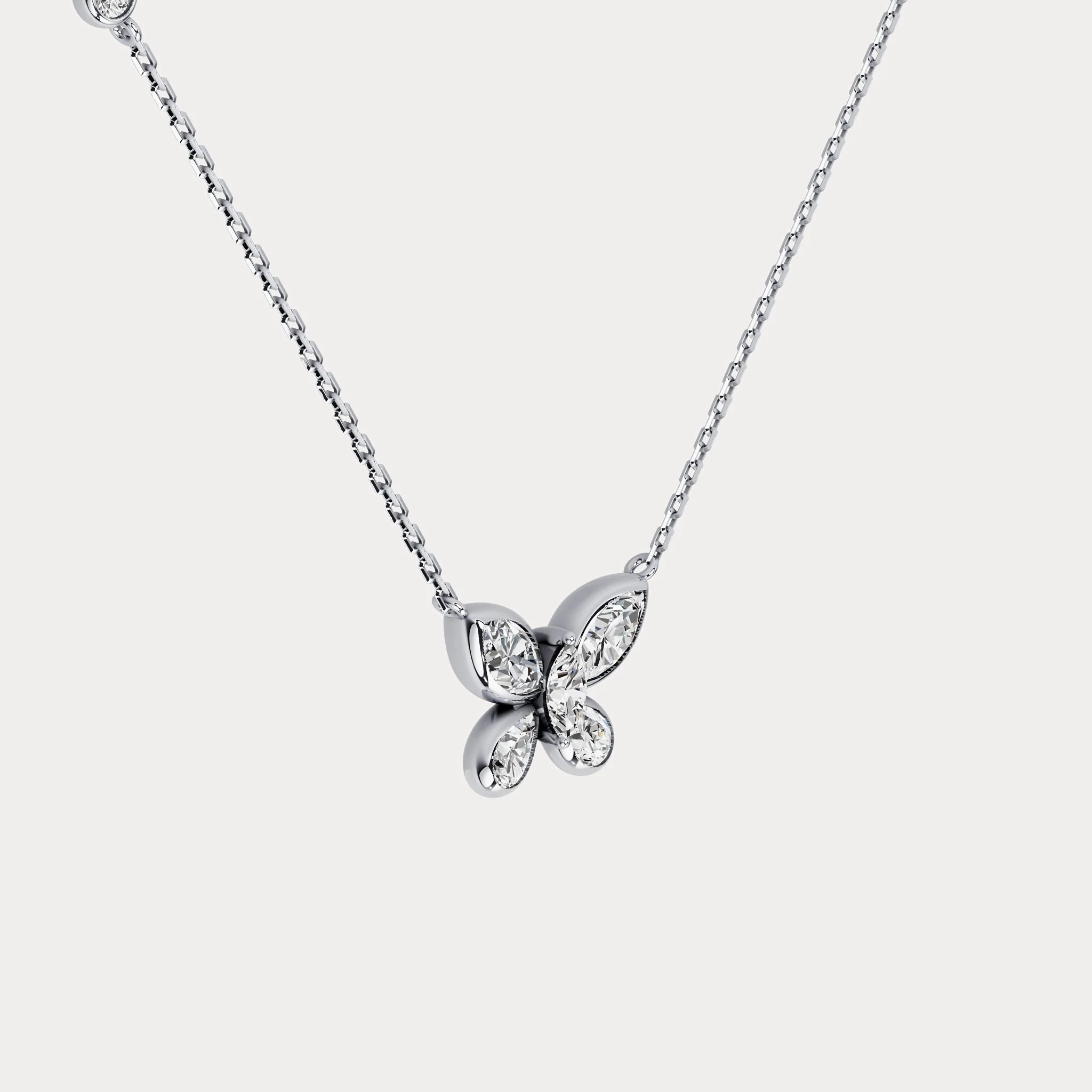 1.2CTW Lab-Grown Diamond Butterfly Pendant Necklace in Sterling Silver - Image 5