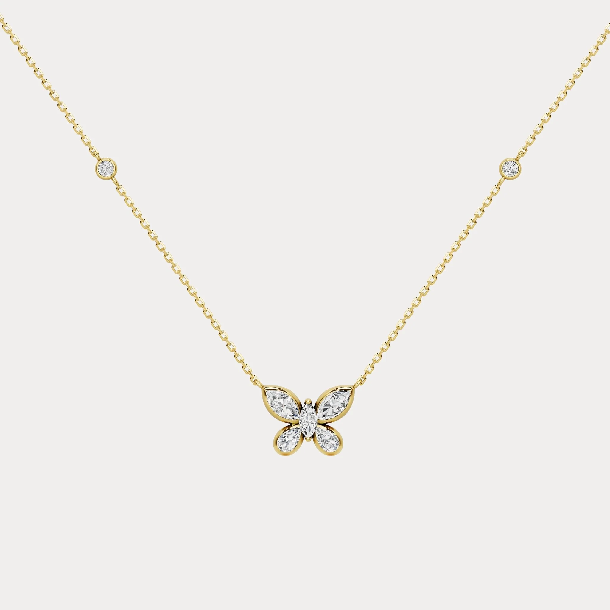 1.2CTW Lab-Grown Diamond Butterfly Pendant Necklace in Sterling Silver - Image 7