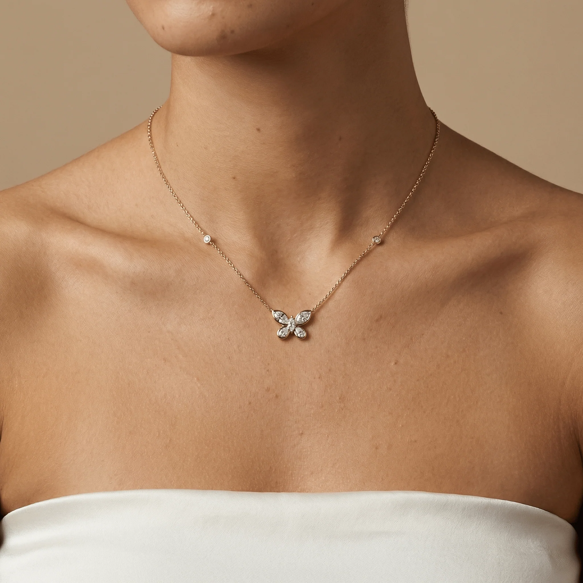 1.2CTW Lab-Grown Diamond Butterfly Pendant Necklace in Sterling Silver - Image 9