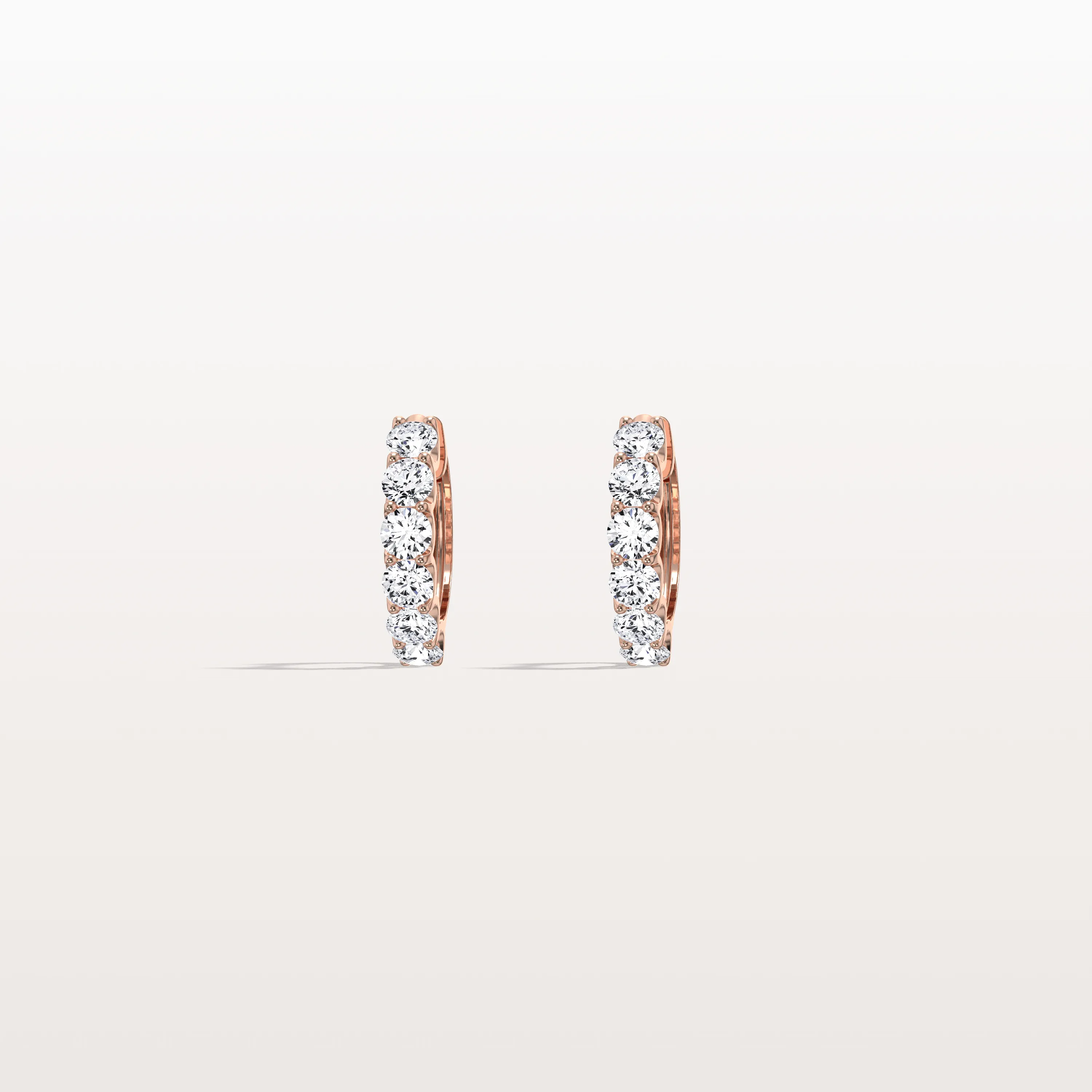 1.32CTW Lab Diamond Half Eternity Huggie Earring In 14K Solid Gold/Platinum - Image 16