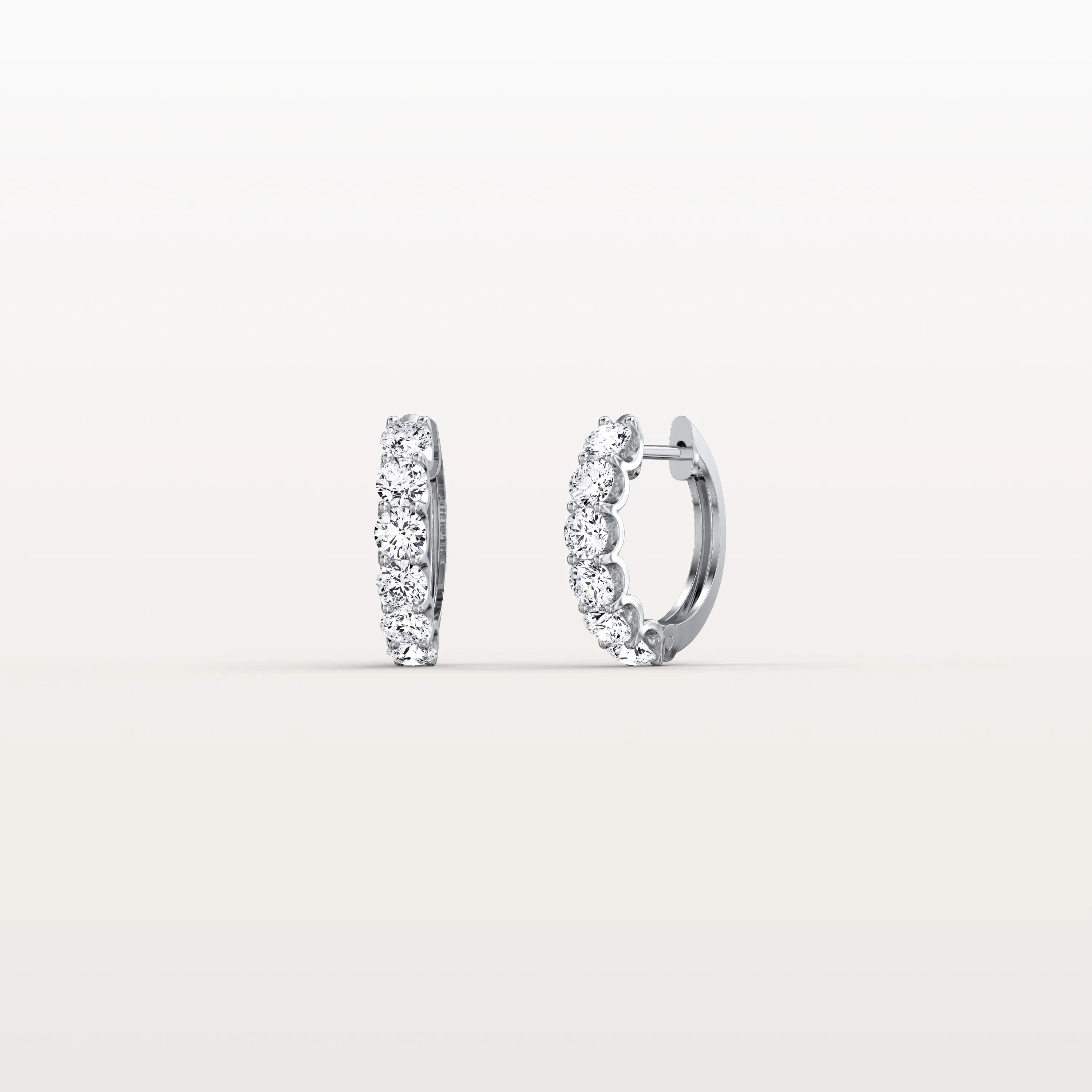 1.32CTW Lab Diamond Half Eternity Huggie Earring In 14K Solid Gold/Platinum - Image 20