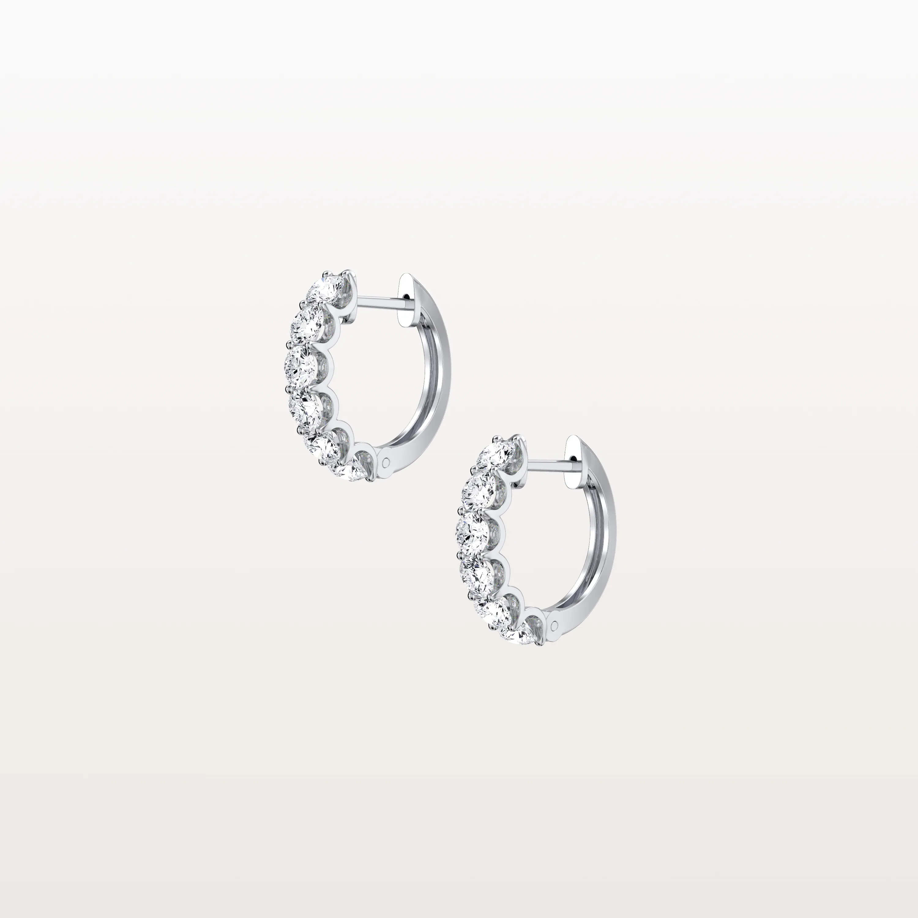 1.32CTW Lab Diamond Half Eternity Huggie Earring In 14K Solid Gold/Platinum - Image 7