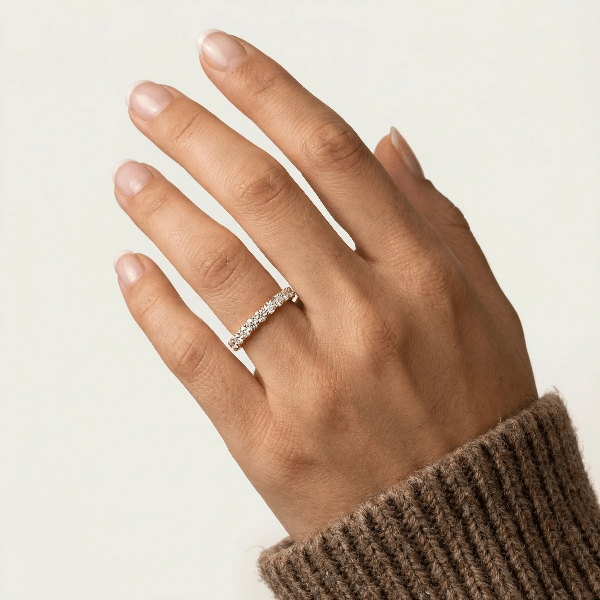1.35 CTW Lab-Grown Diamond Classic Full Eternity Ring in Sterling Silver - Image 9