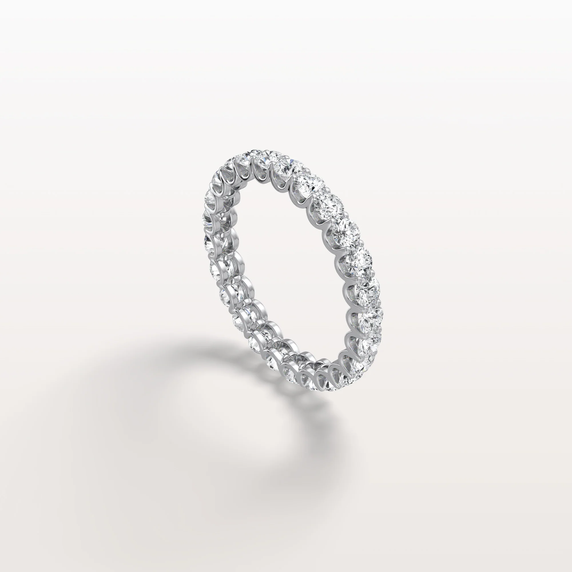 1.9CTW Lab Diamond U Prong Eternity Ring in 14K Solid Gold/Platinum - Image 12