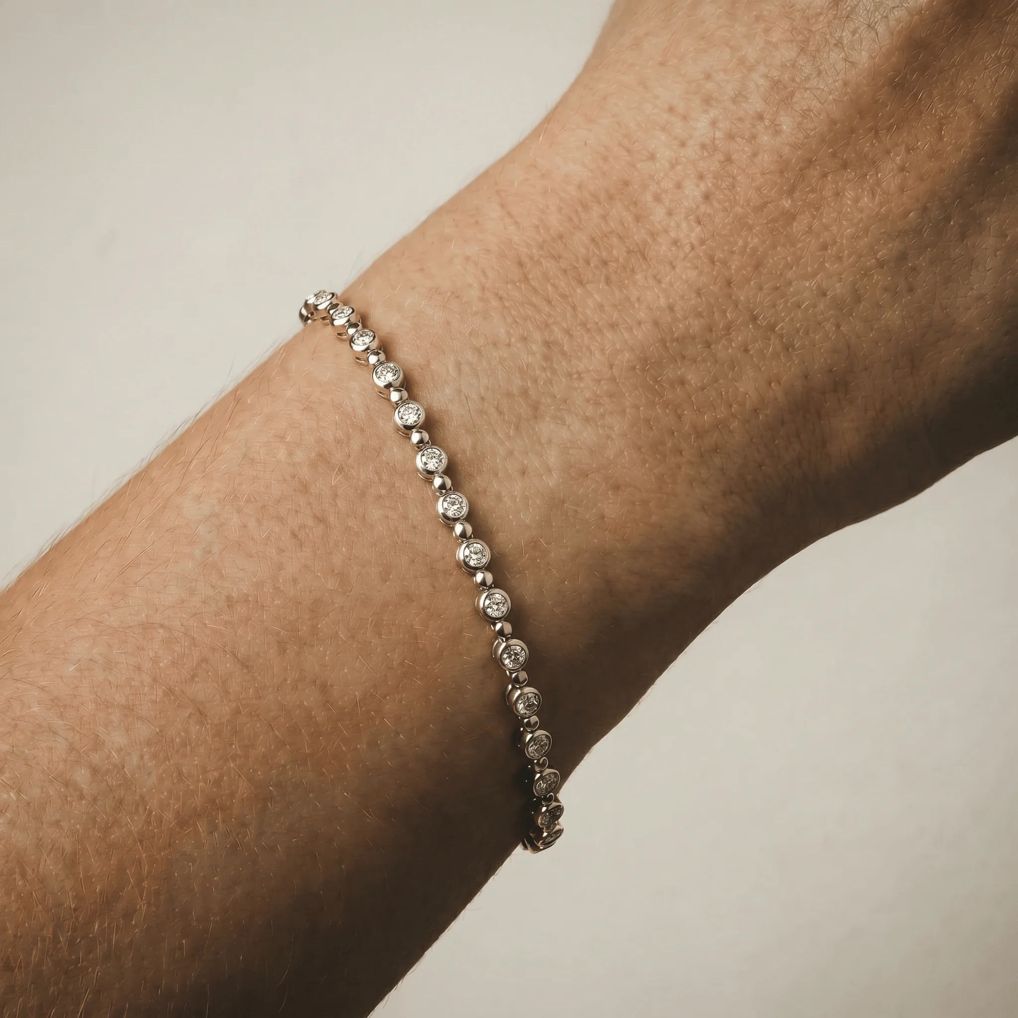 1 CTW Bezel Set Lab-Grown Diamond Eternity Tennis Bracelet in Sterling Silver - Image 2